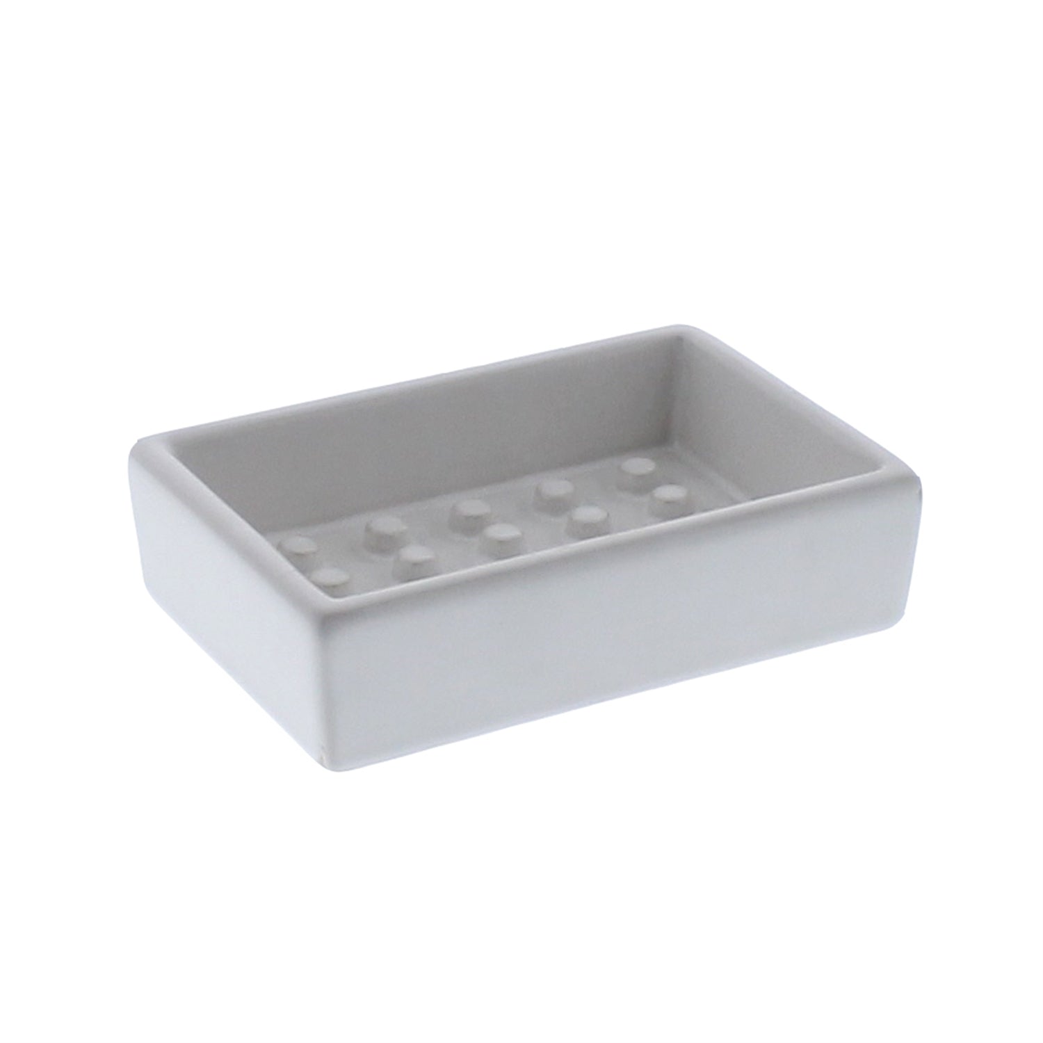 Matte White Soap Dish w/ Raised Peg