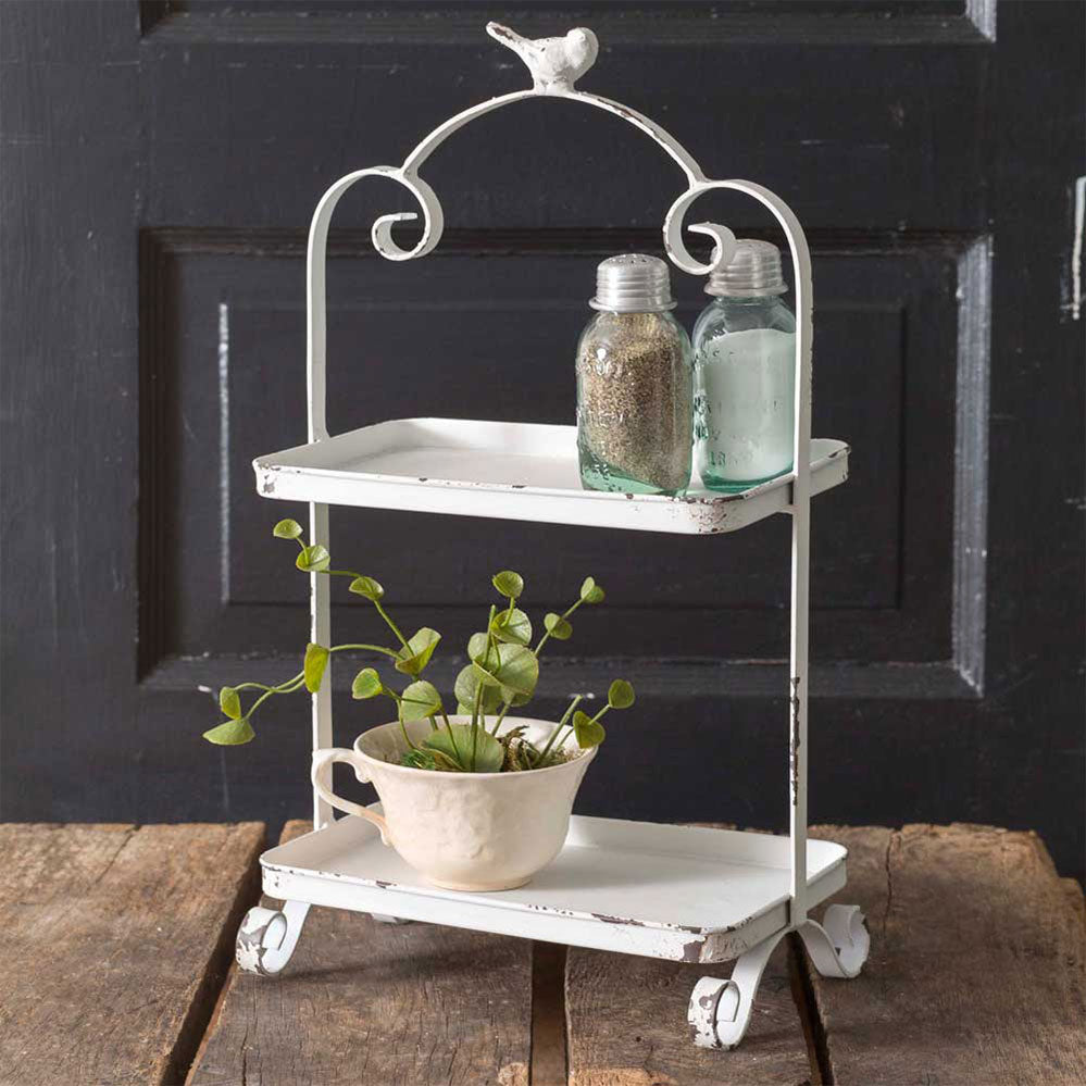 Shabby Chic Songbird Two Tiered Tray