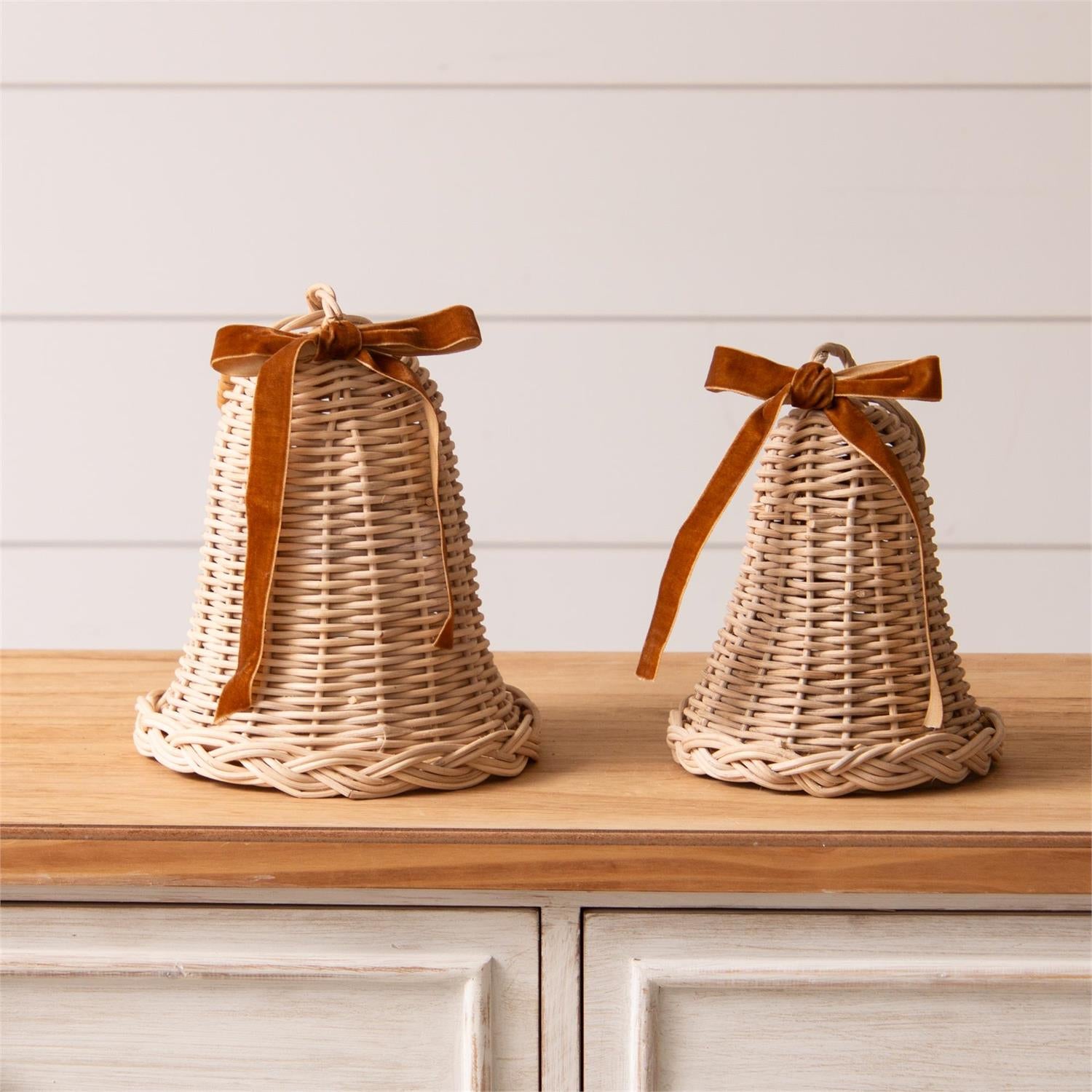 Woven Rattan Bells (S/2)