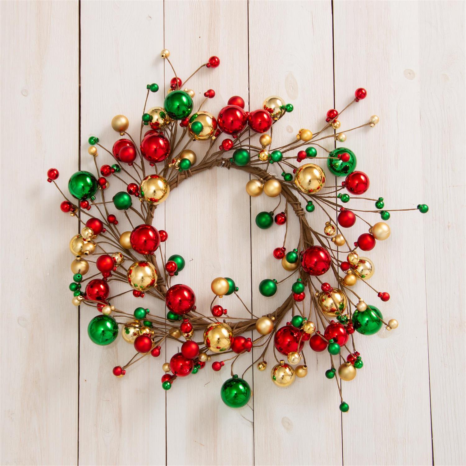 Colored Christmas Ornament Wreath