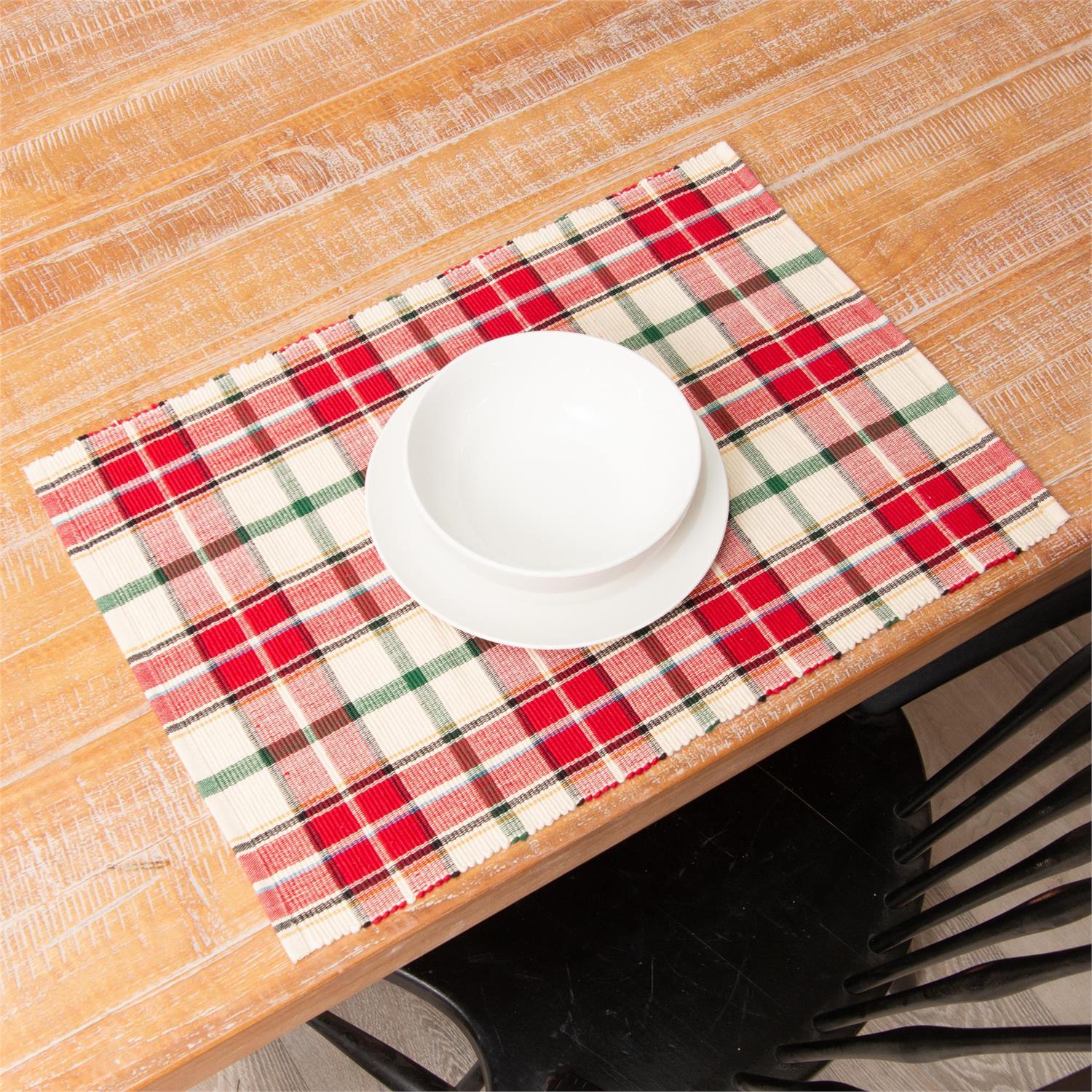 Red Christmas Plaid Placemat (S/4)