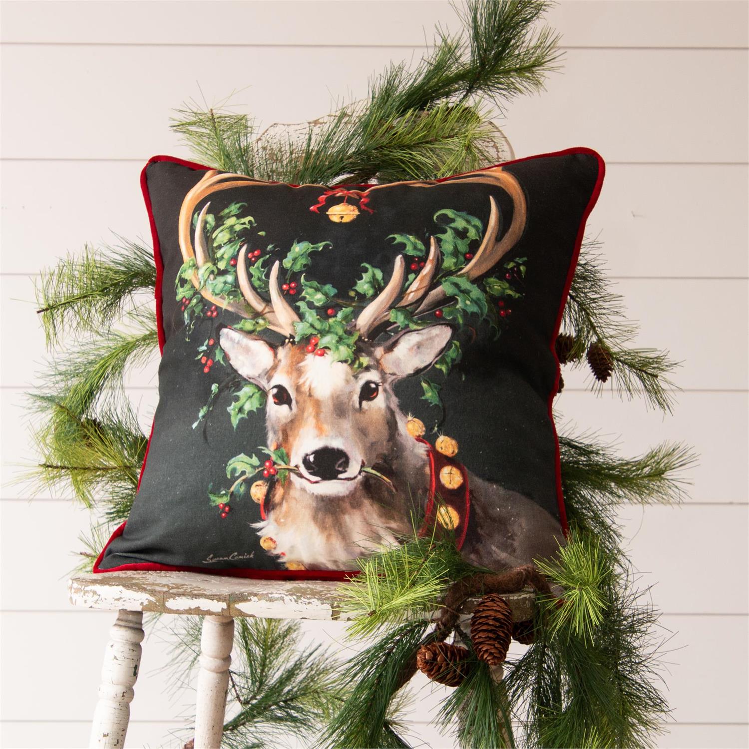 Reindeer Pillow W Reverse