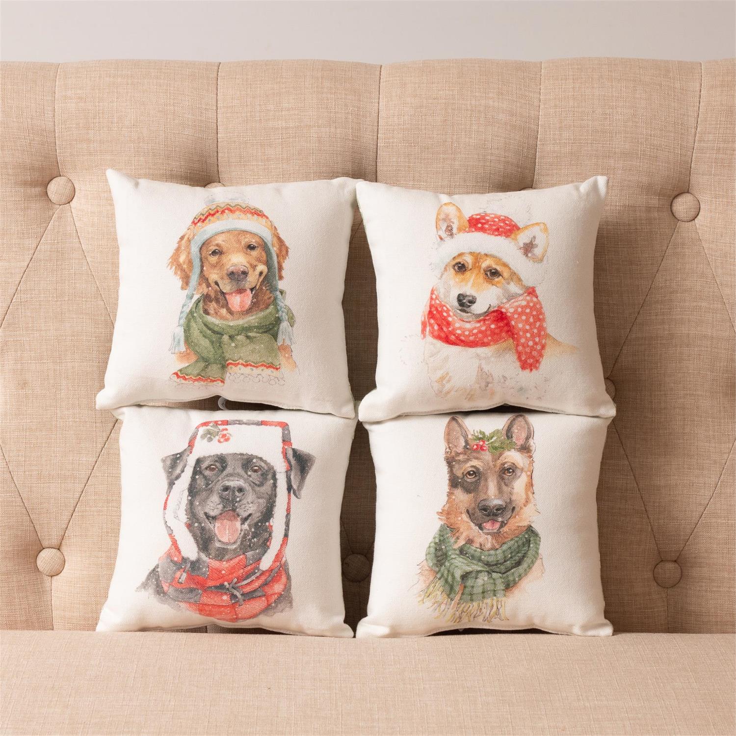 Mini Pillows - Cozy Dogs, Golden, Shepard, Corgi, Lab