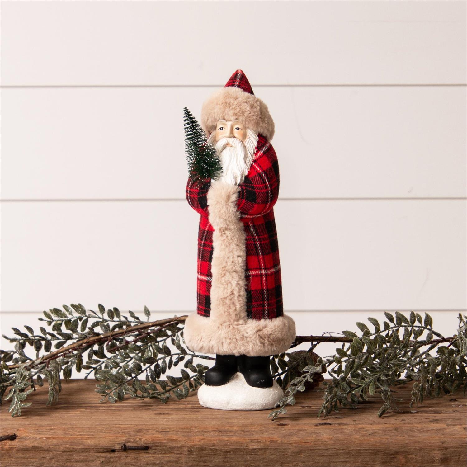 Tartan Plaid Belsnickle Santa, Lg