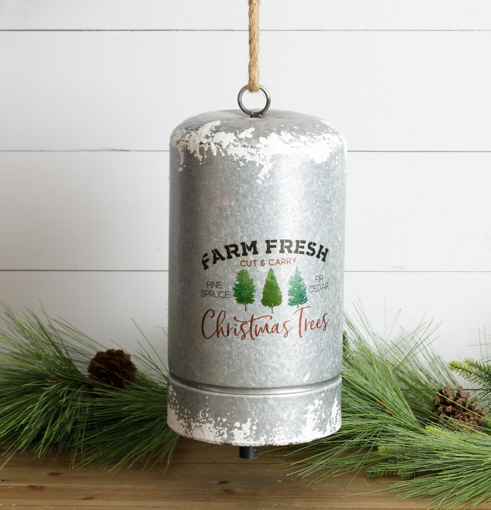 Oversized Farm Fresh Christmas Trees Metal Bell