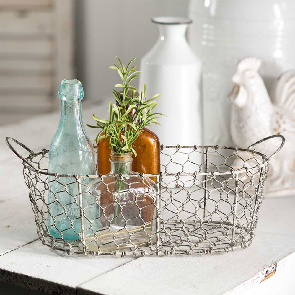Oval Chicken Wire Basket with Handles