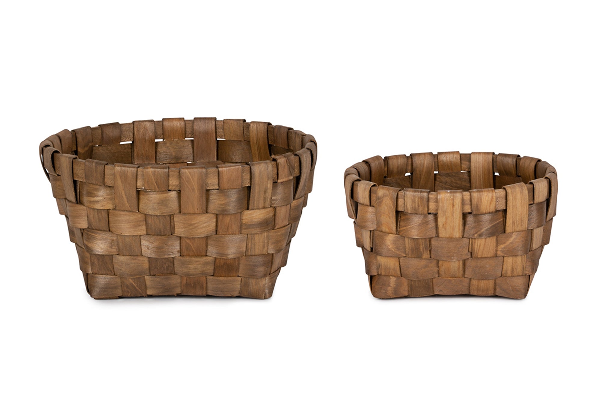 Woven Wooden Baskets (S/2)
