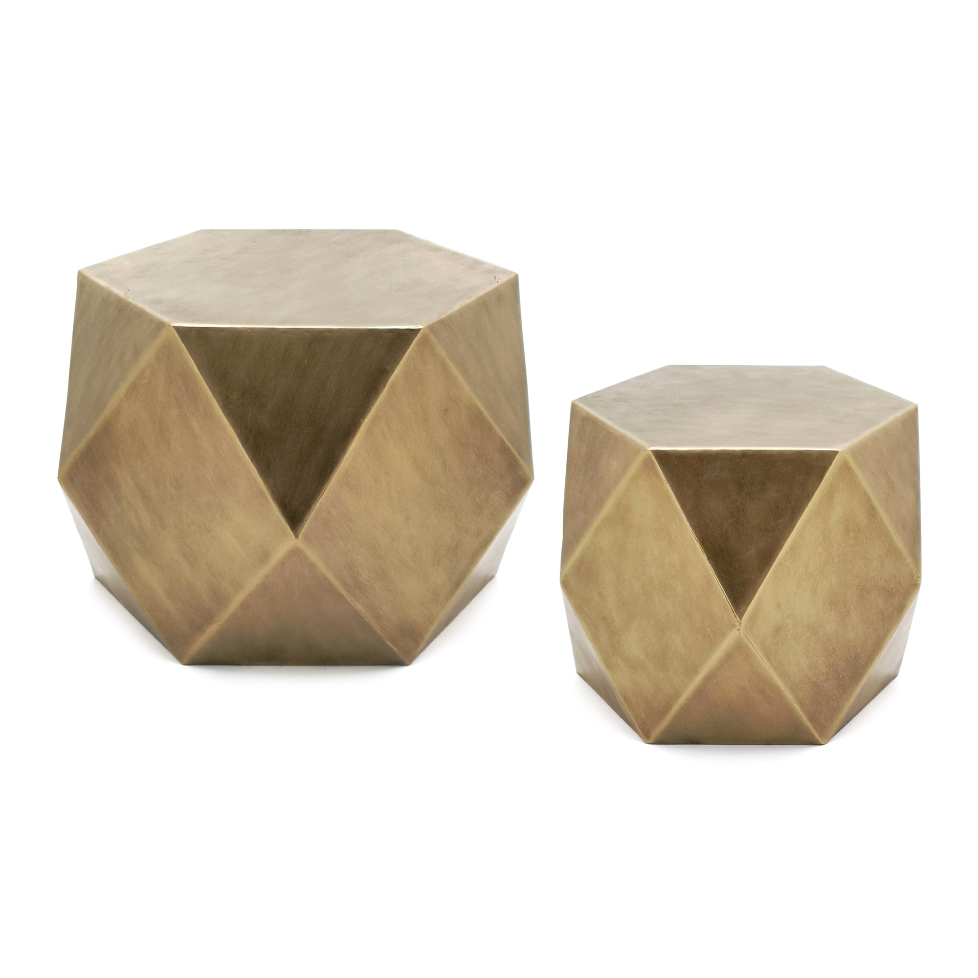 Brass Geometric Tables (S/2)