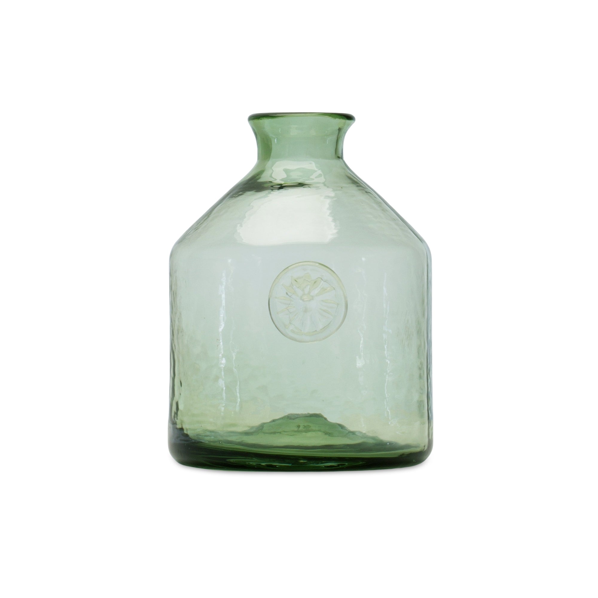 Embossed Seafoam Glass Vase (Sm)