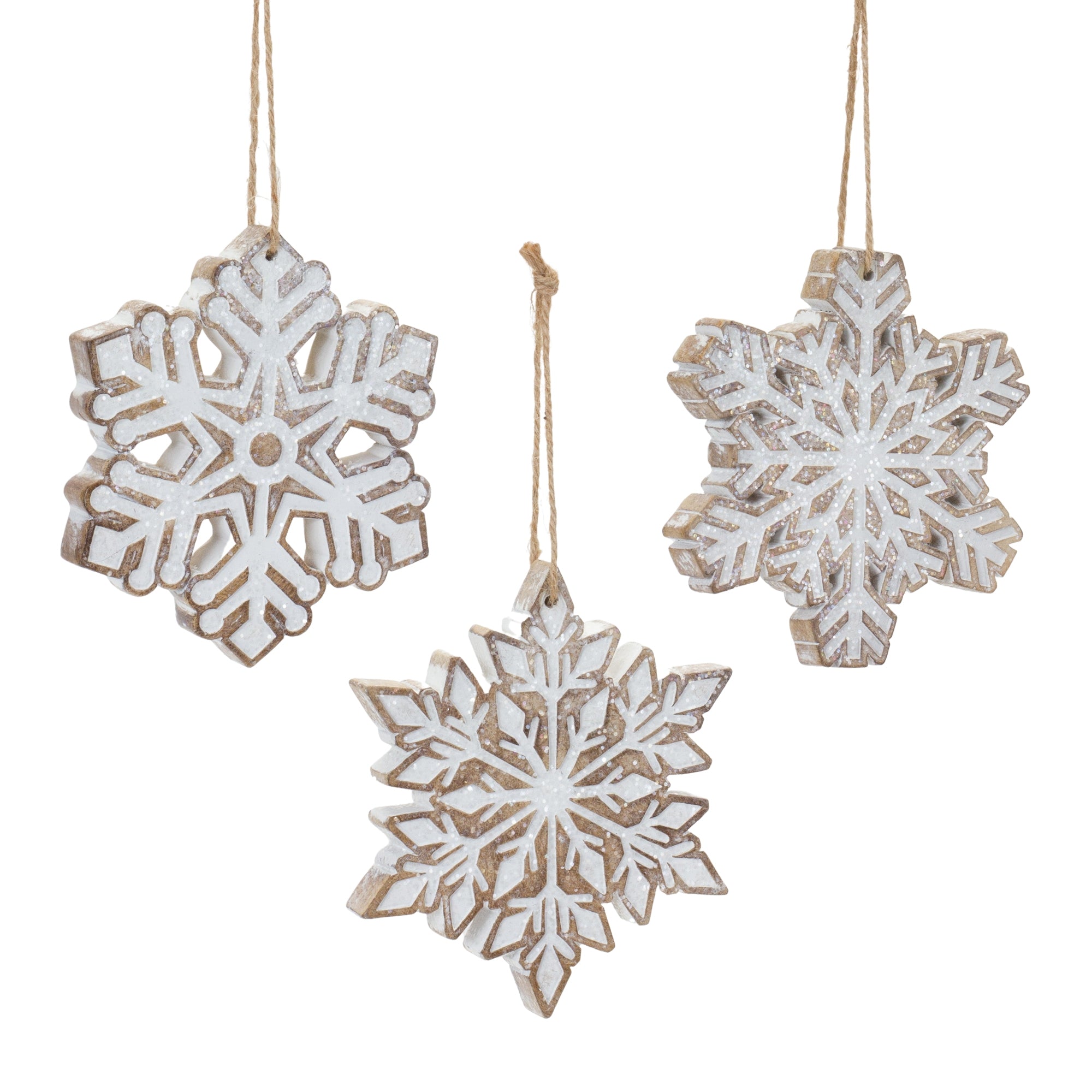 Glittered Snowflake Ornament (Set of 3)