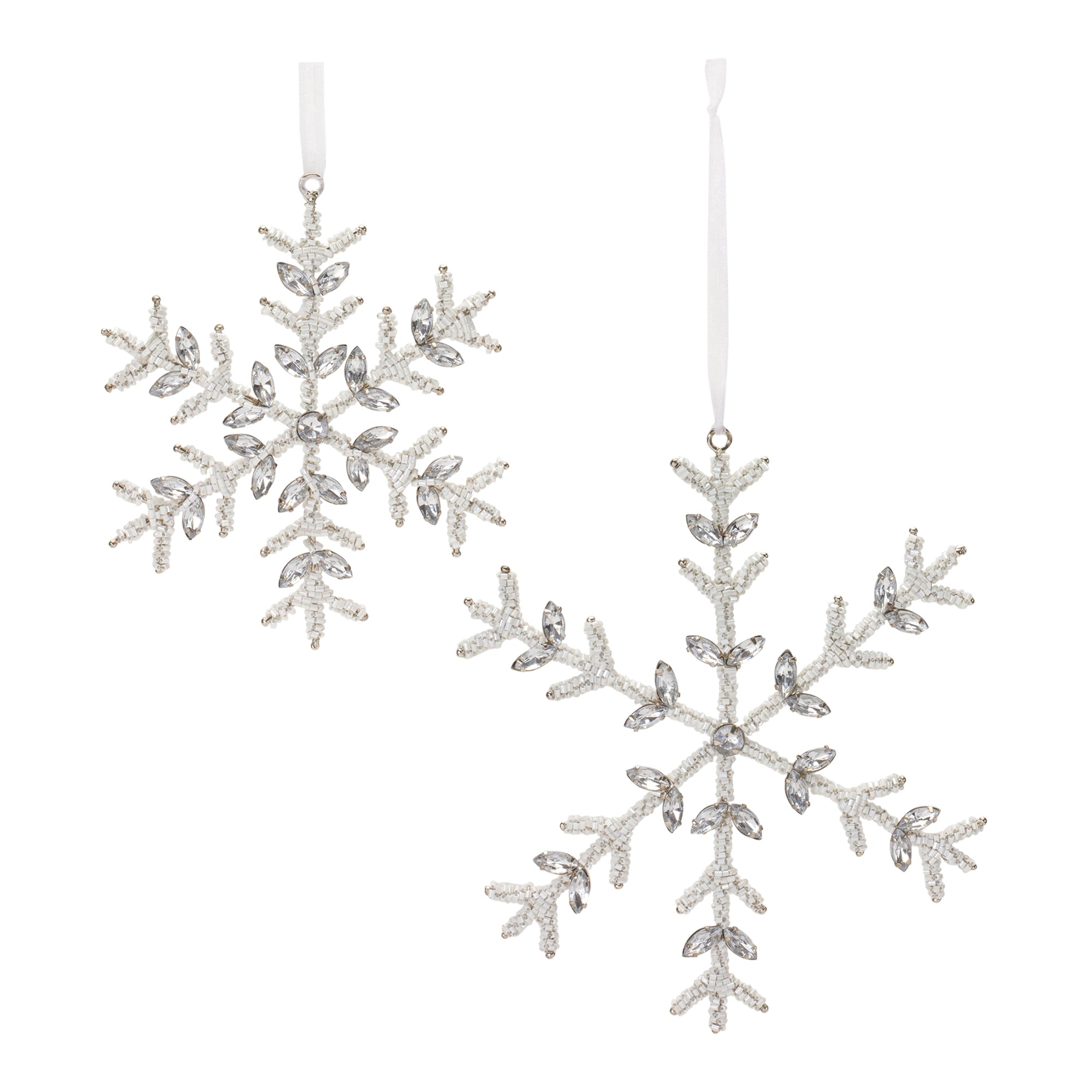 Jeweled Metal Snowflake Ornament (Set of 12)