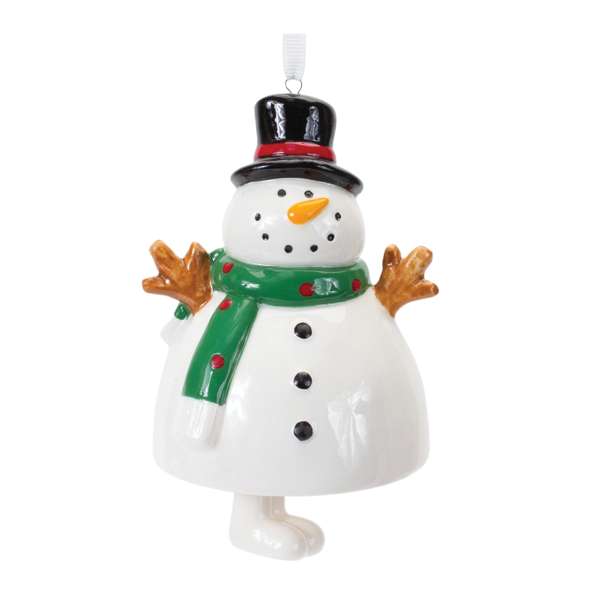 Ceramic Snowman Bell Ornament (Set of 12)