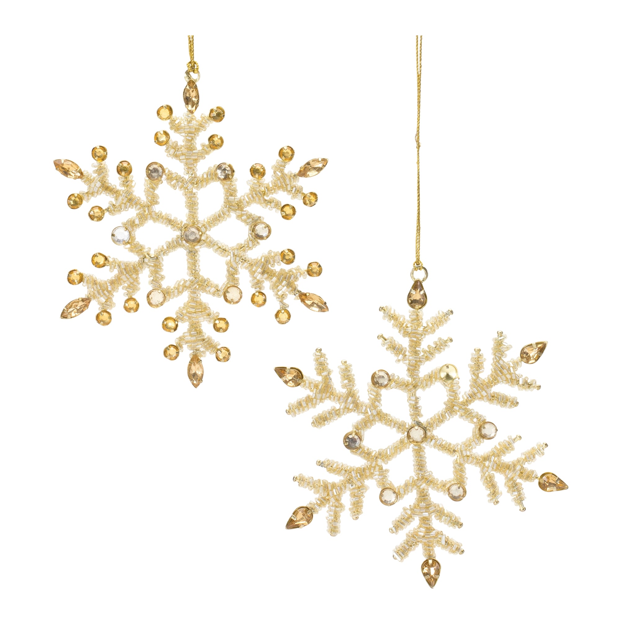 Jeweled Metal Snowflake Ornament (Set of 12)