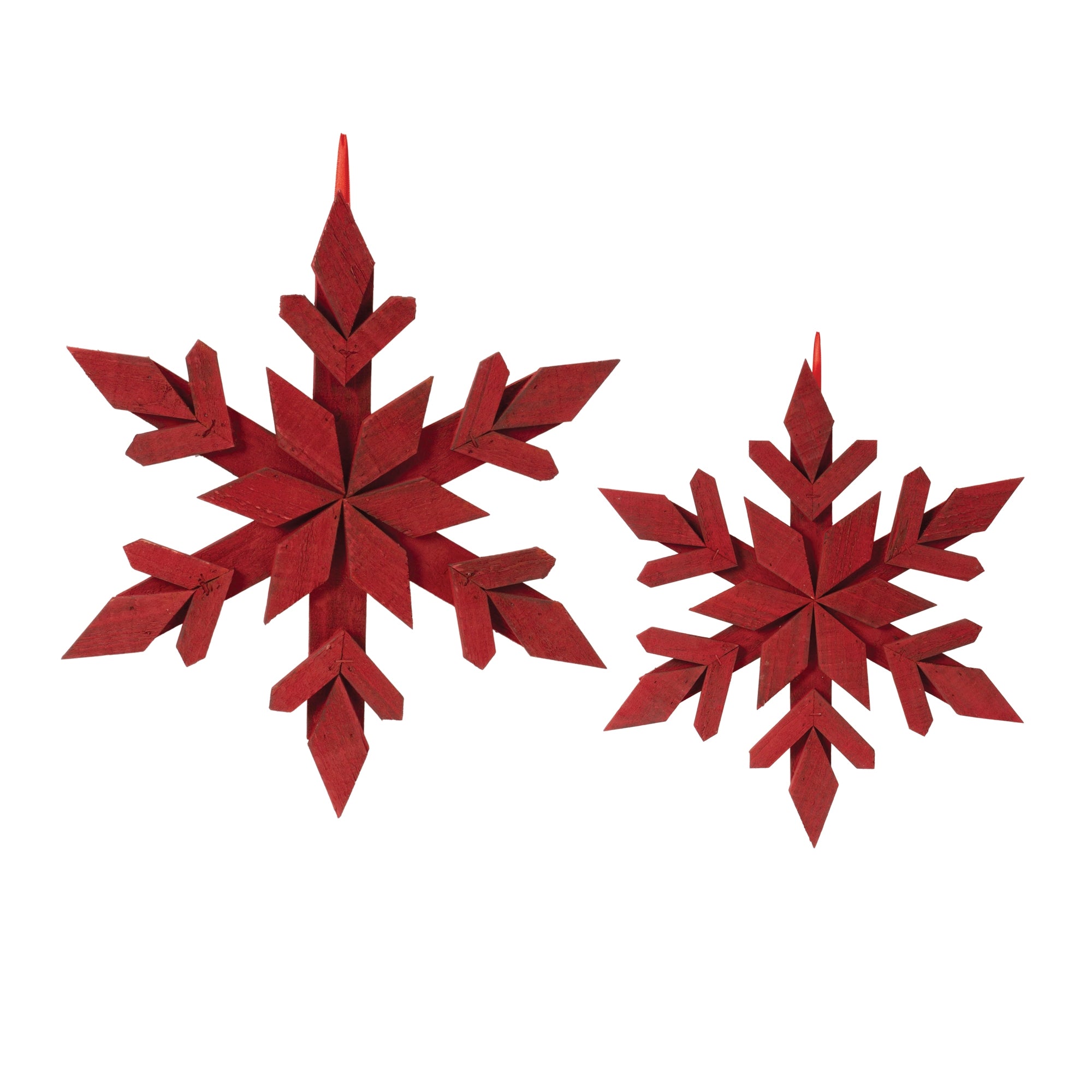 Fir Wood Snowflake Ornament (Set of 4)