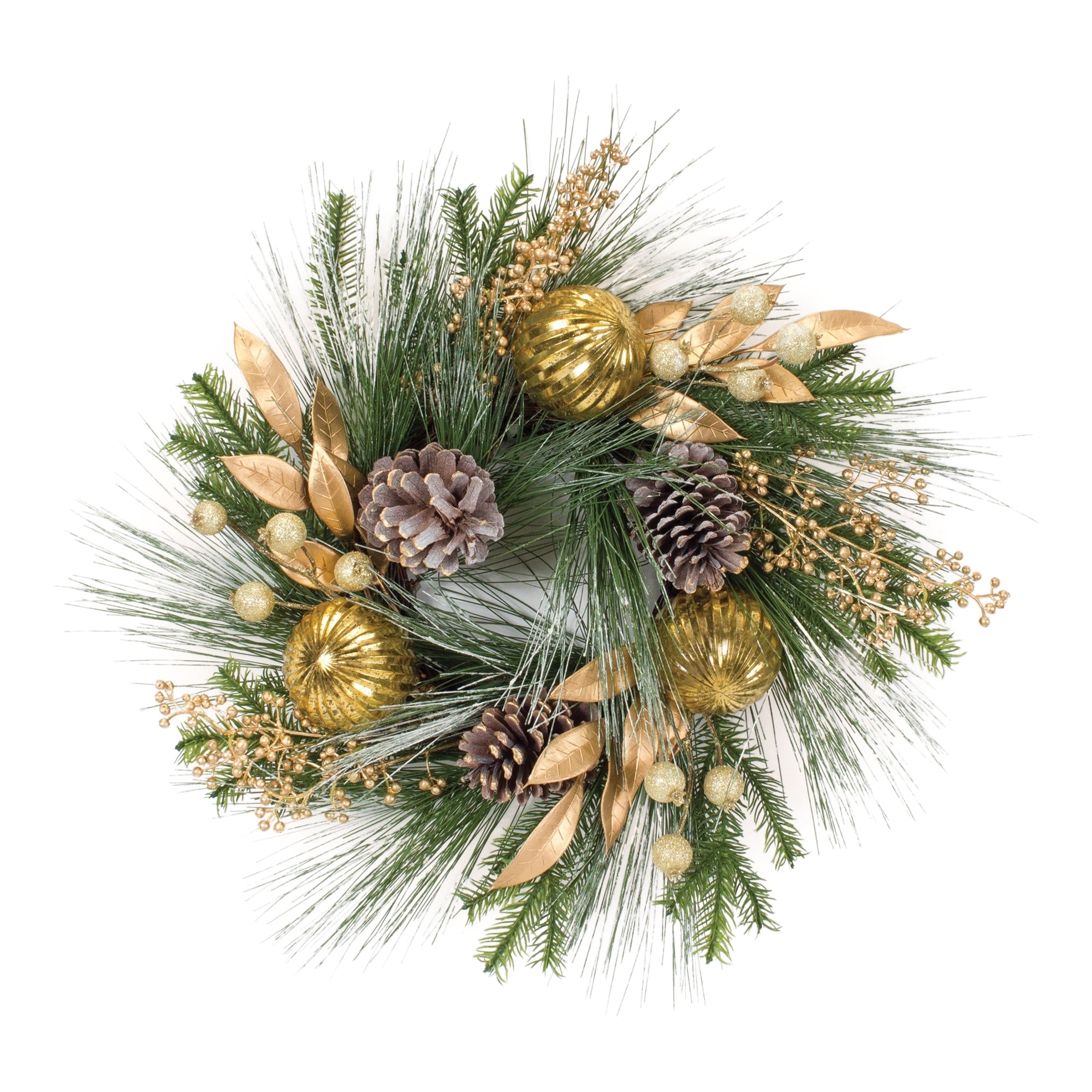 Decorated Long Needle Pine Wreath 21.5"D
