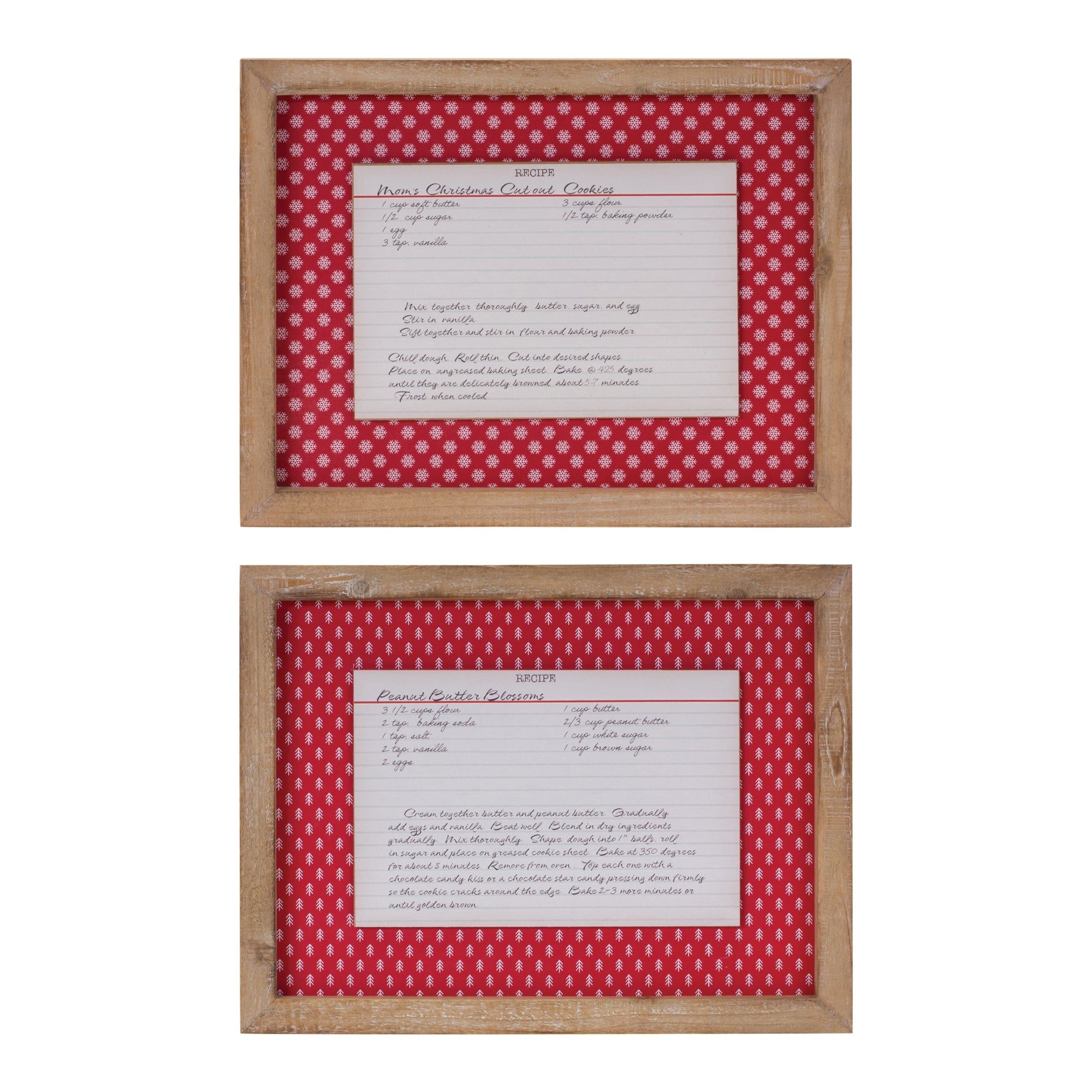 Christmas Cookie Recipe Card Wall Décor (Set of 4)