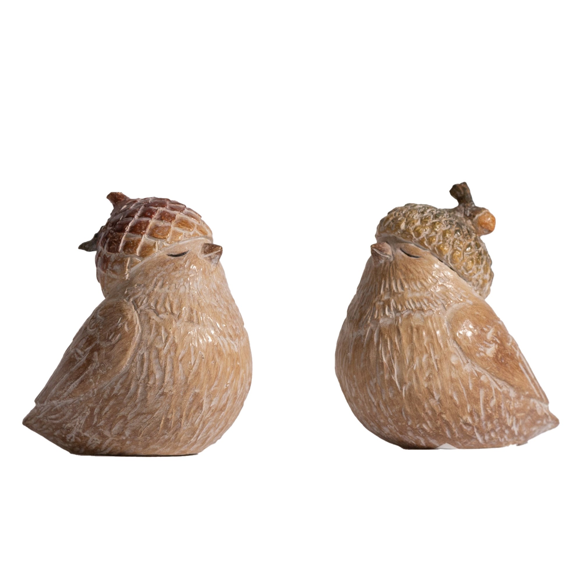 Harvest Bird with Acorn Hat Figurine (Set of 6)