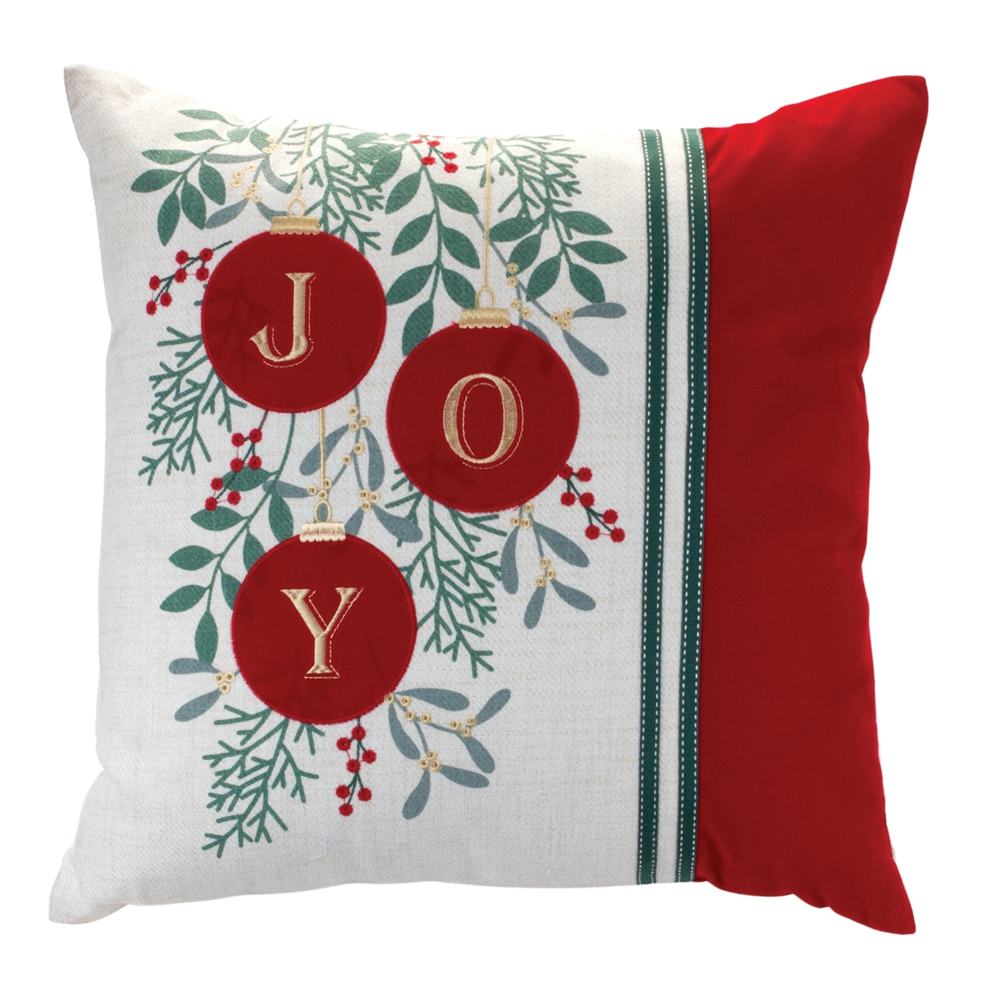 Joy Ornaments Throw Pillow 17"SQ