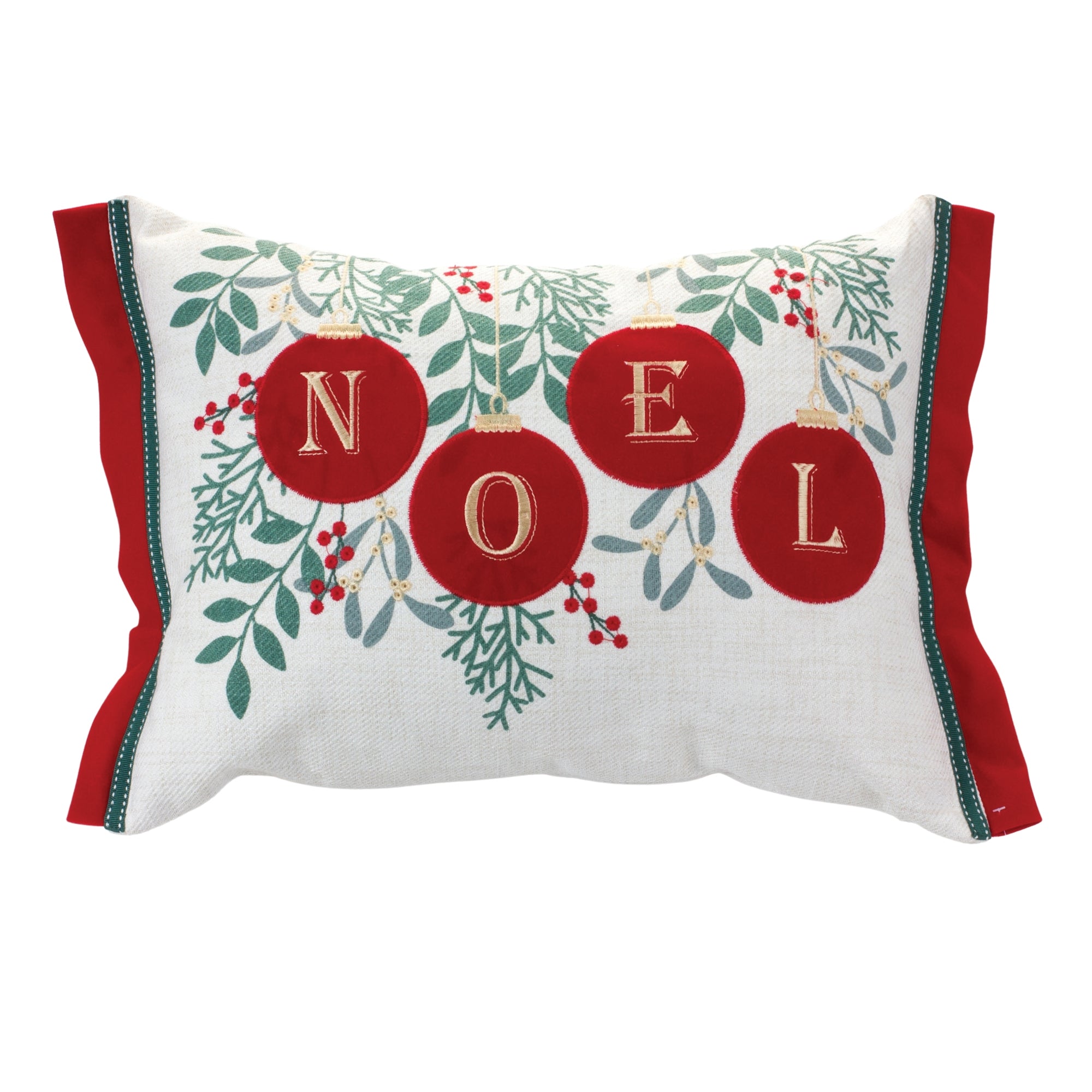 Noel Ornaments Throw Pillow 19"L
