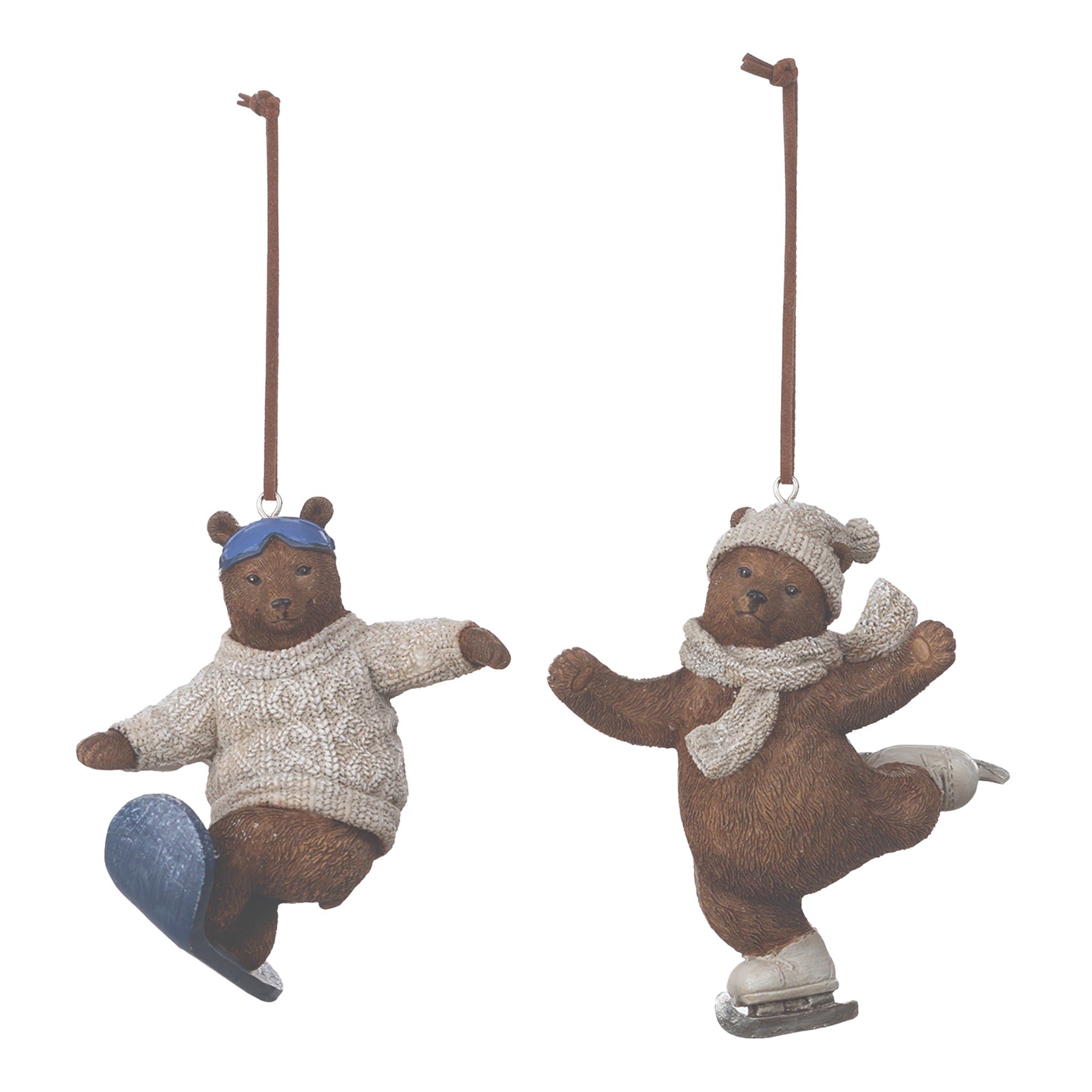 Skate and Snowboard Bear Ornament (Set of 4)