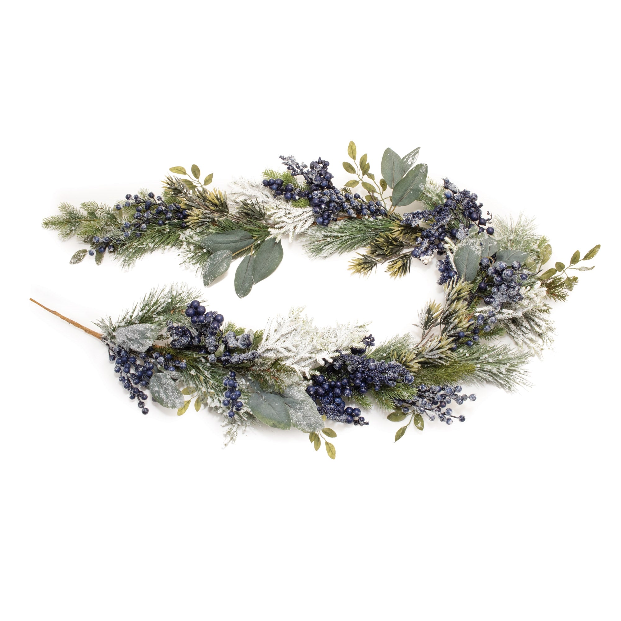 Frosted Blueberry Pine Garland 5.5'L