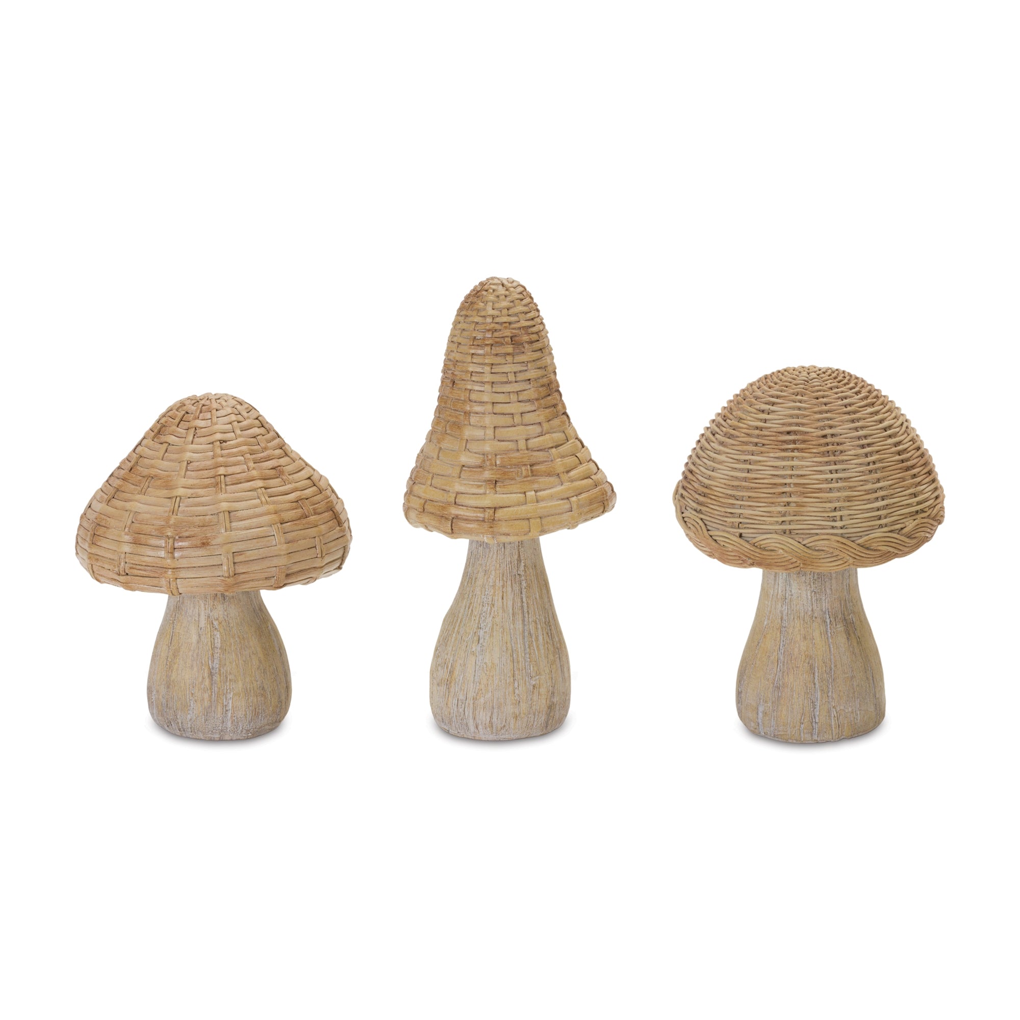 Wicker Mushroom Décor (Set of 3)