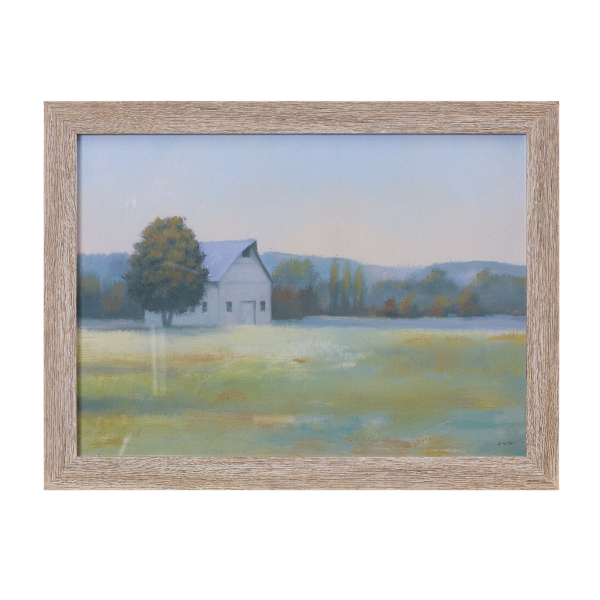 Framed Farm Landscape Print 15.75"L