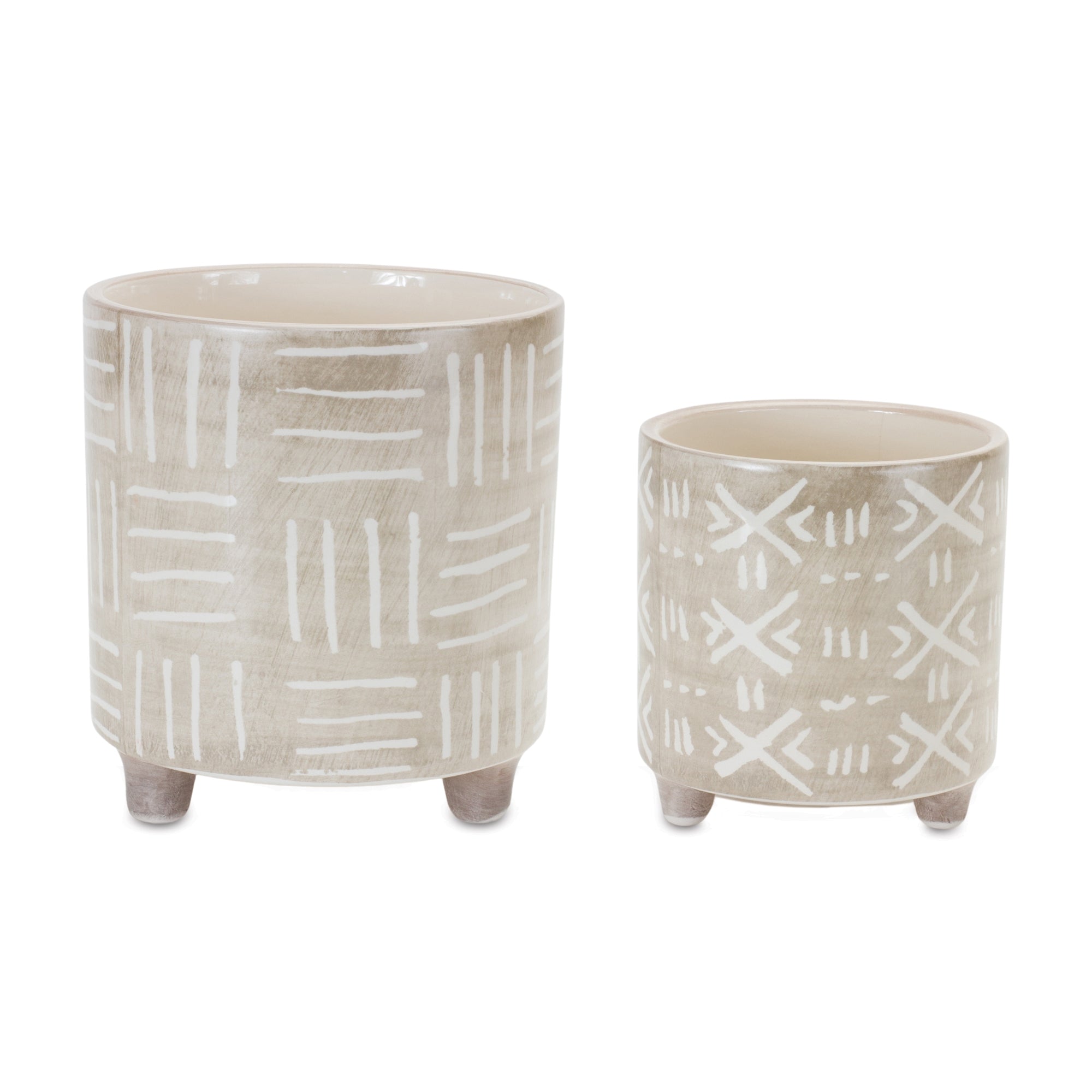 Footed Stone Planter (Set of 2)