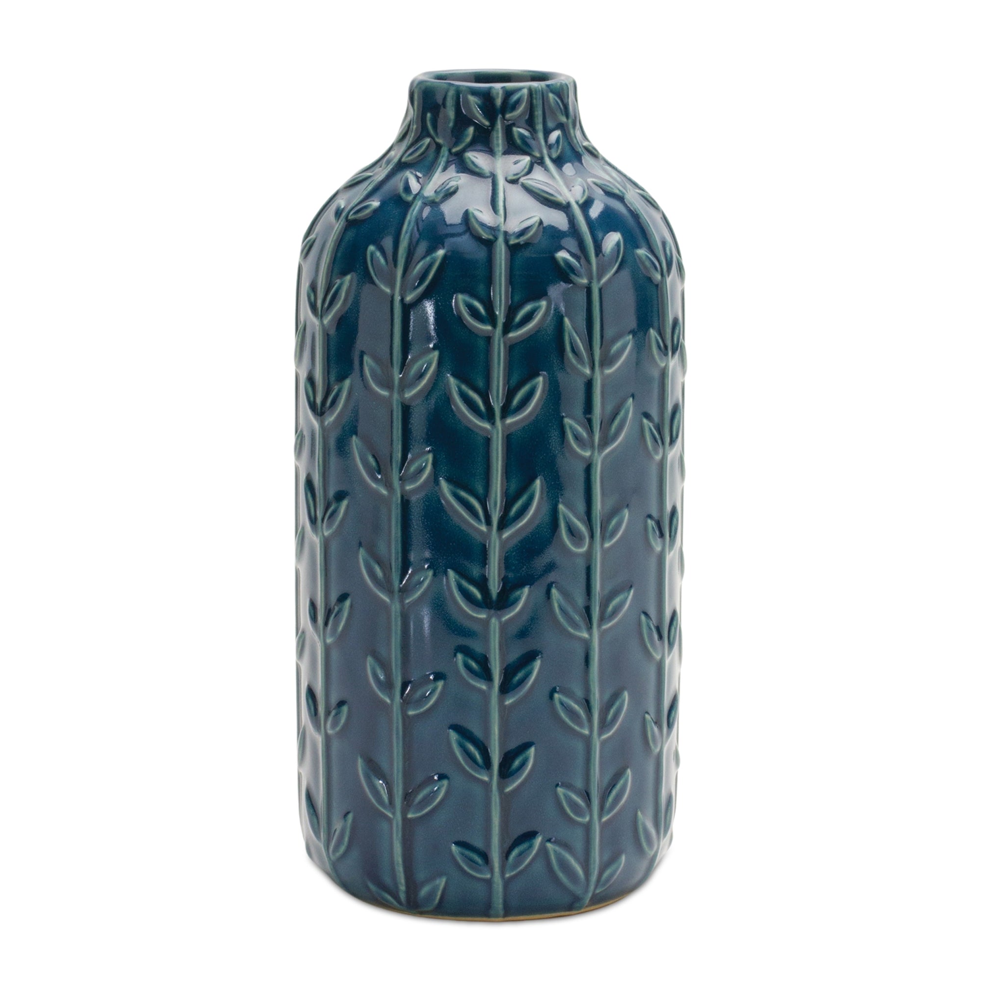Ceramic Leaf Pattern Vase (Set of 2)