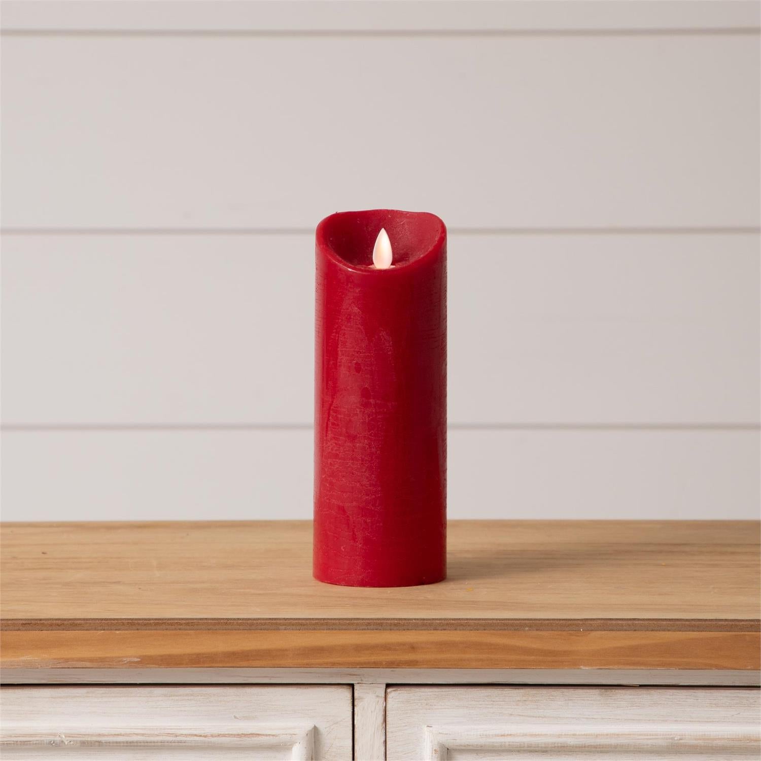 Candle - LED Red Flickering Pillar, Large
