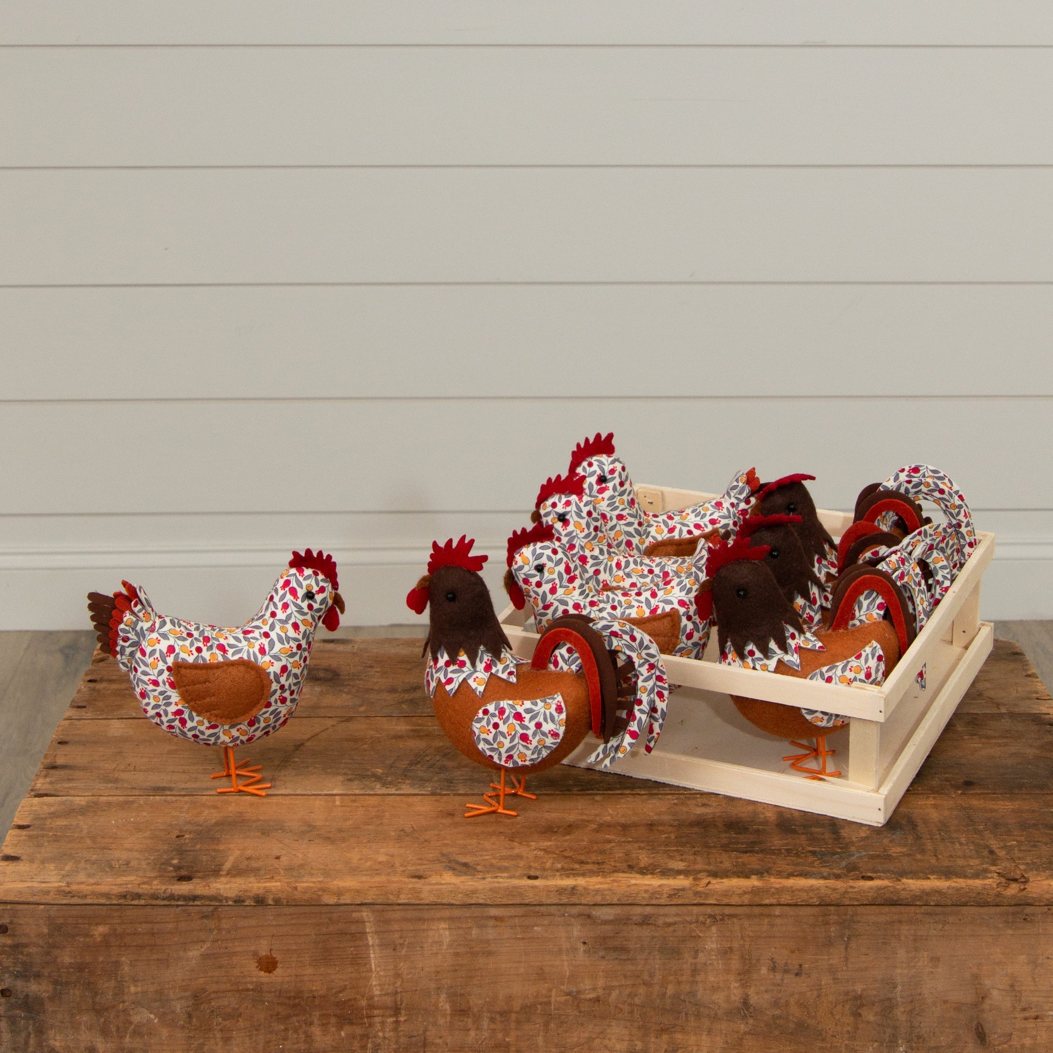 Crate Of 8 - Vintage Chickens