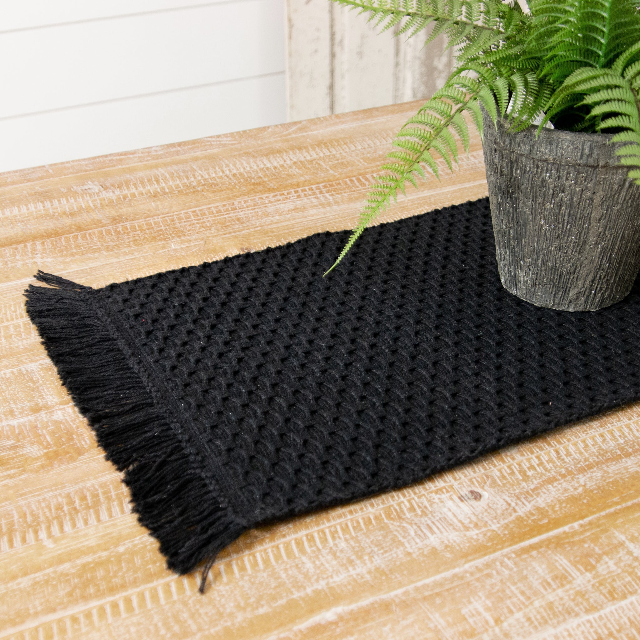 Table Runner - Woven, Black
