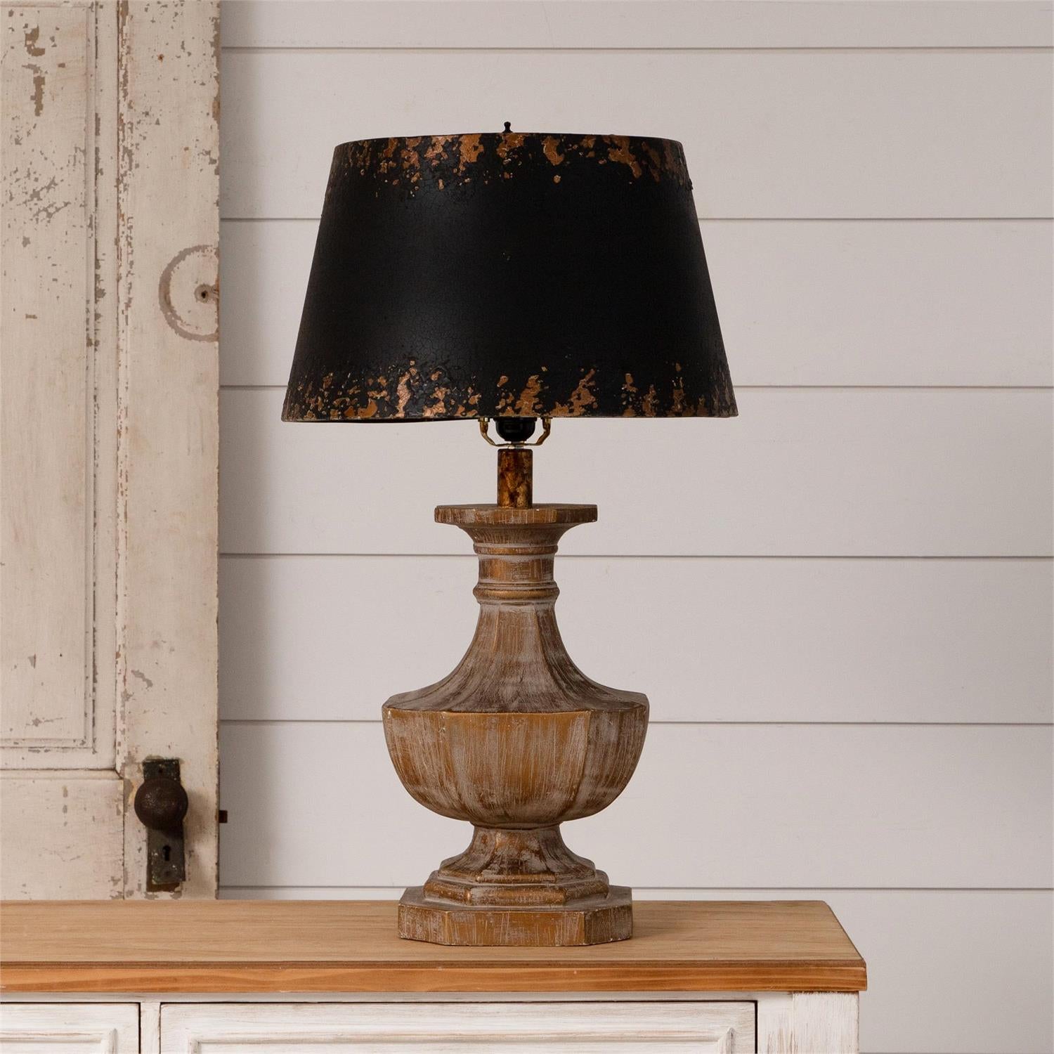 Distressed Gold Accent Lamp w/ Shade