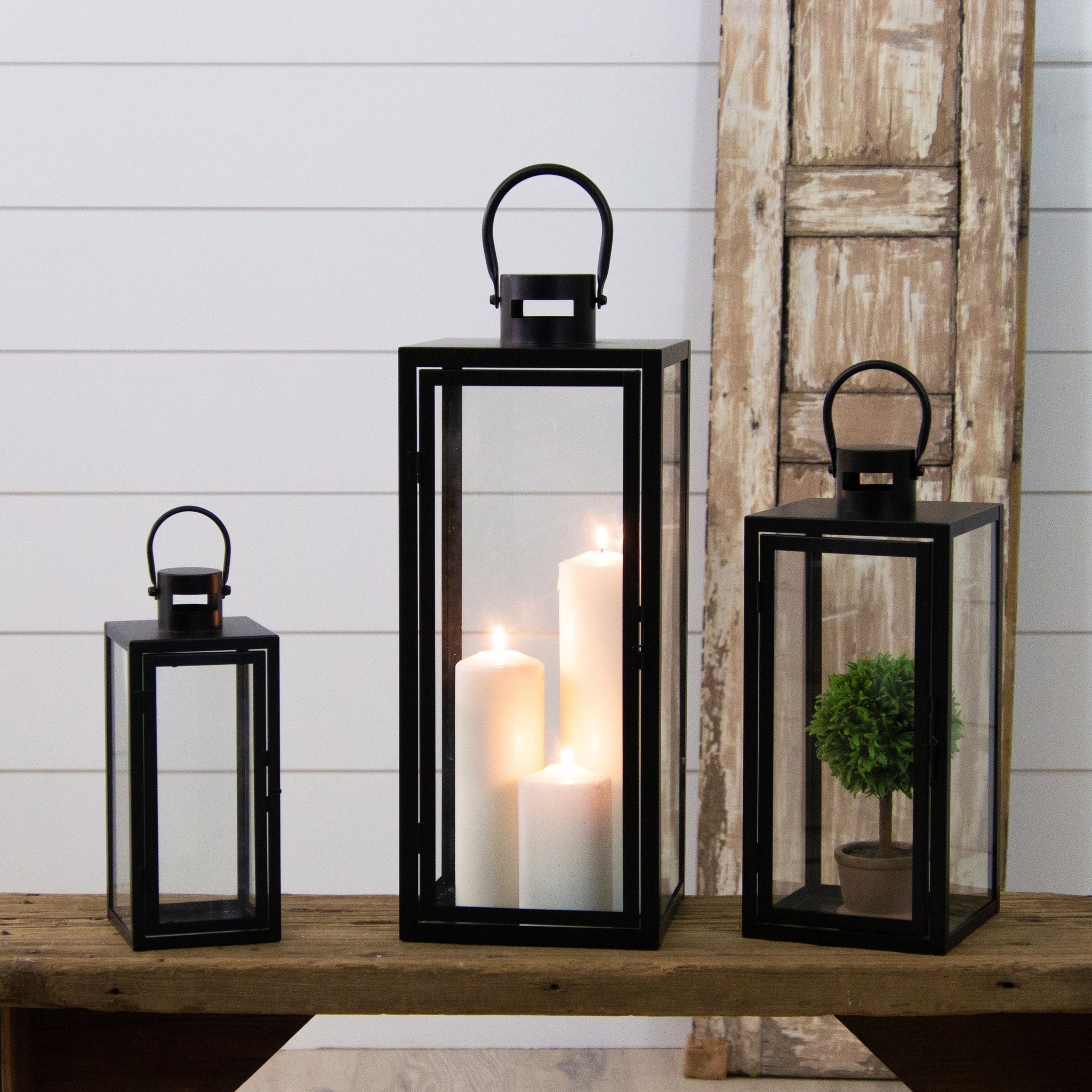 Matte Black Metal Lanterns