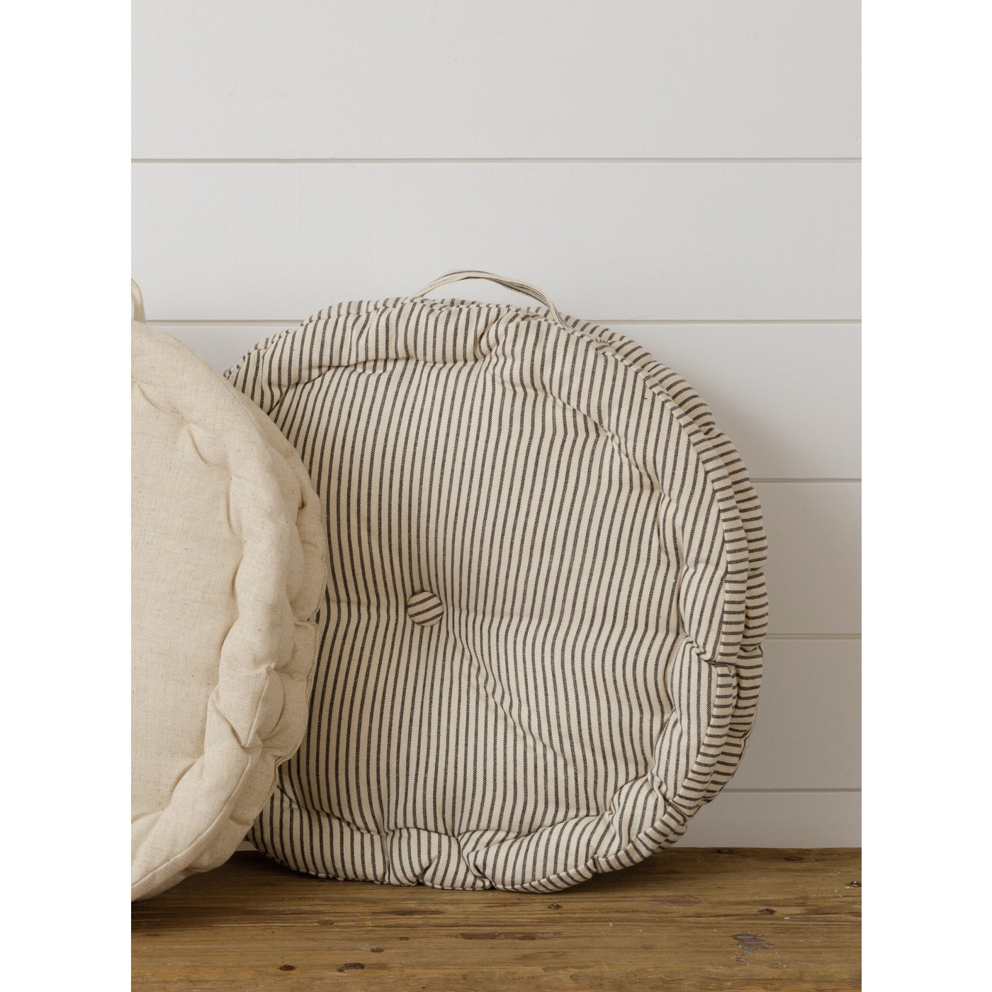 Round Ticking Stripe Cushion