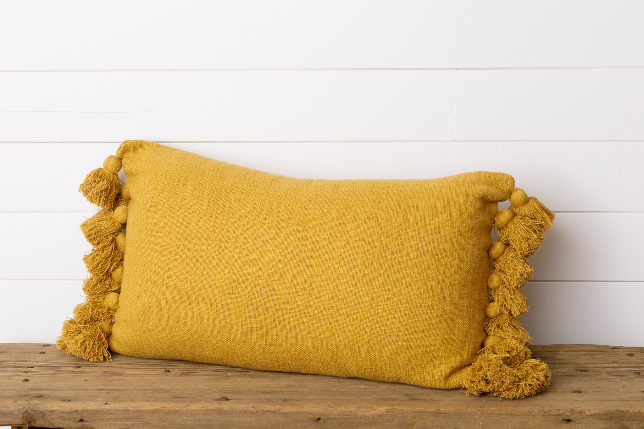 Mustard Lumbar Pillow w/ Tassels
