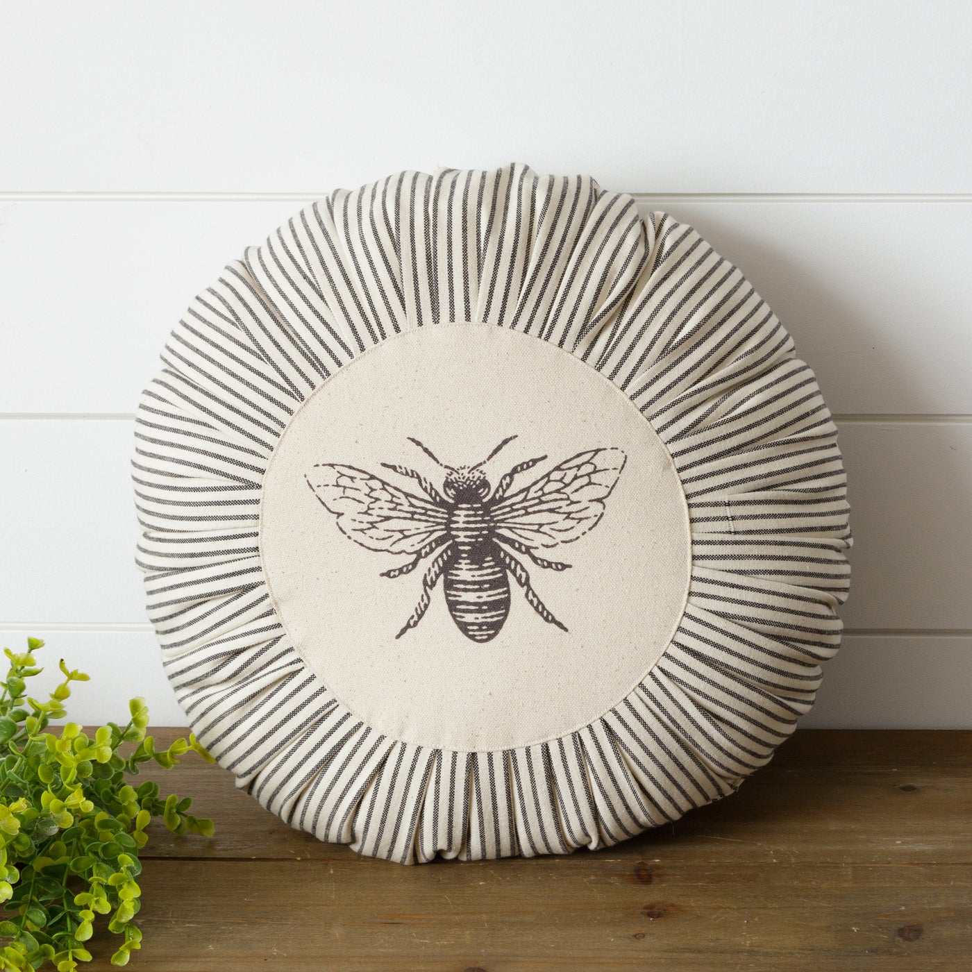 Pleated Round Bee Icon Pillow