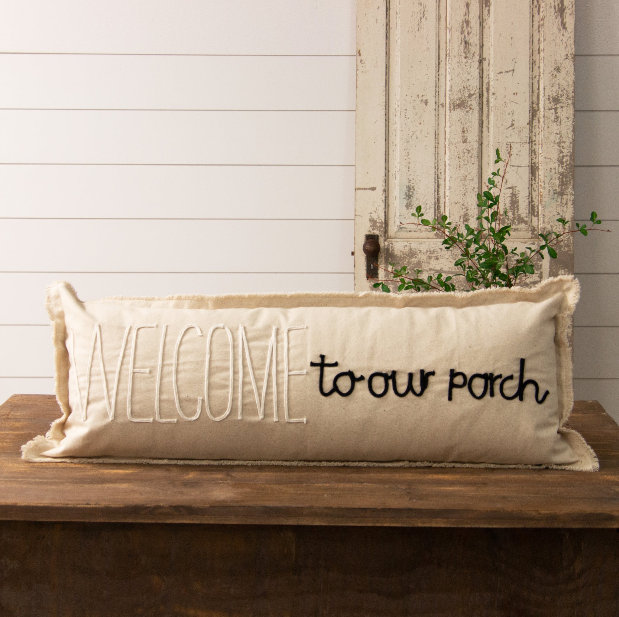 Welcome To Our Porch Lumbar Pillow