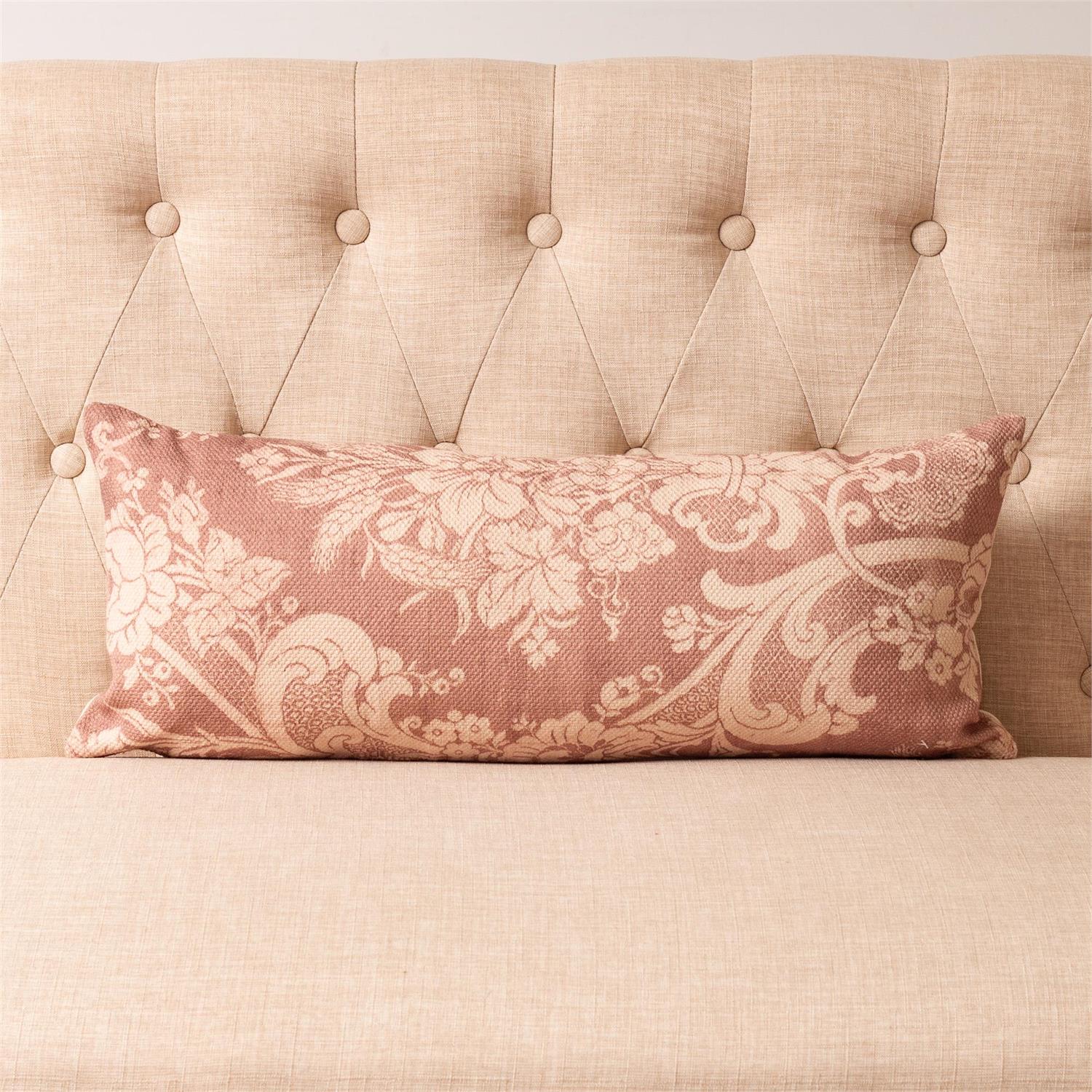 Mauve French Country Lumbar Pillow