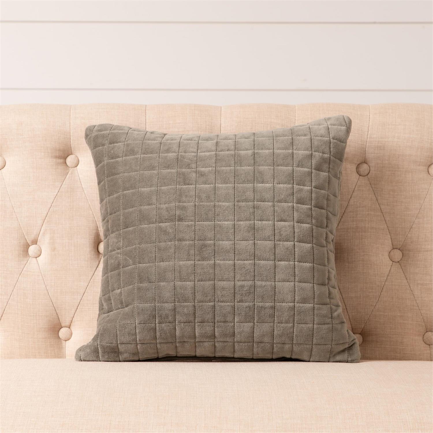 Quilted Velvet Sage Pillow