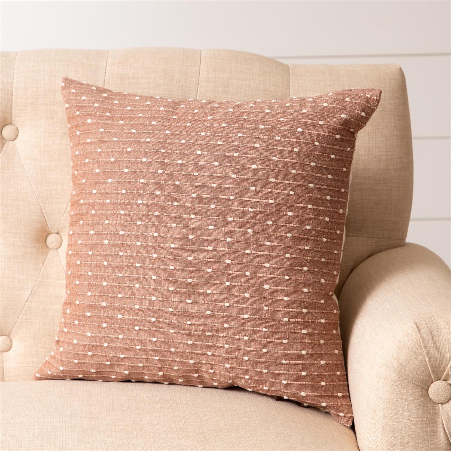 Brown With Kantha Stitch Pillow