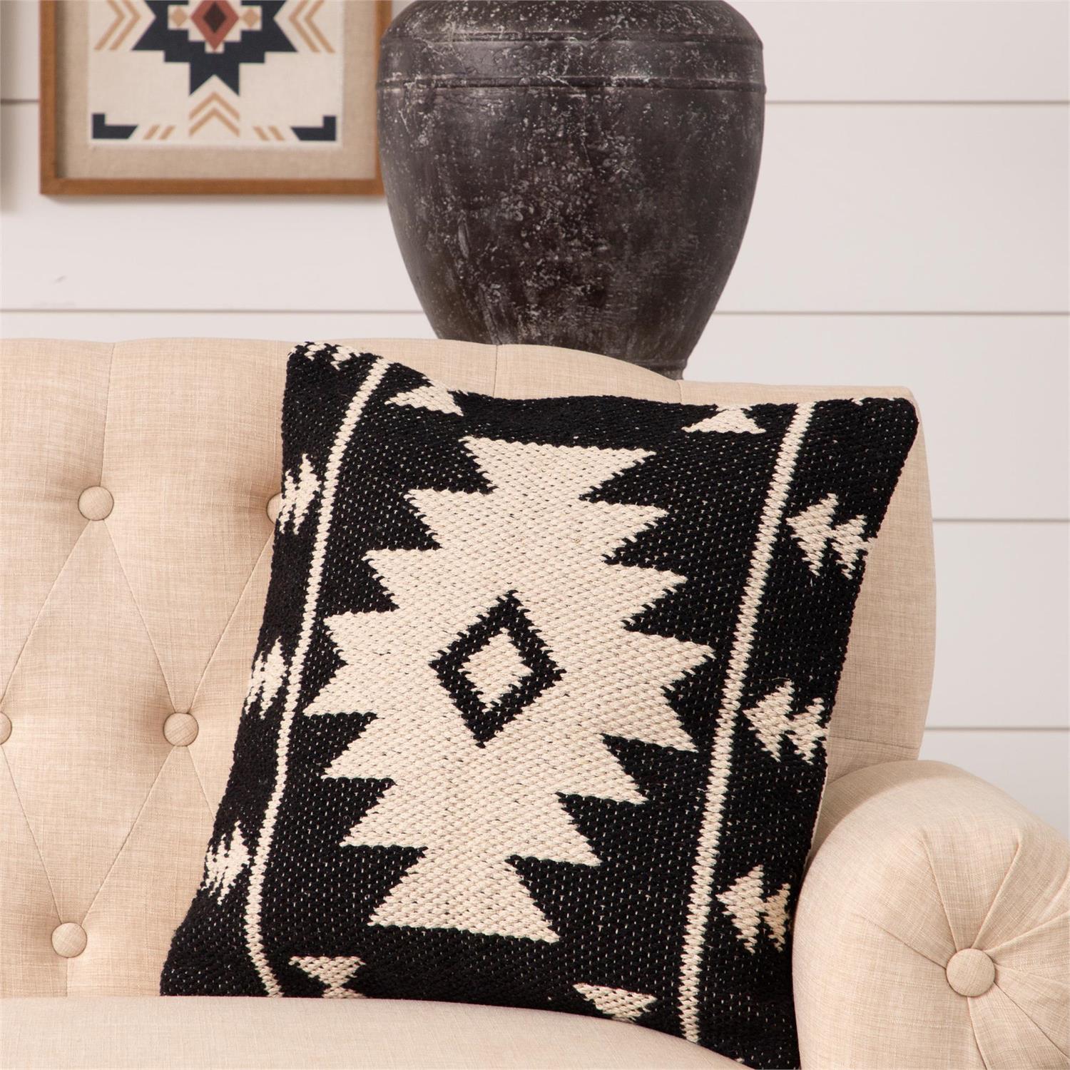 Black And Cream Kilim Pillow