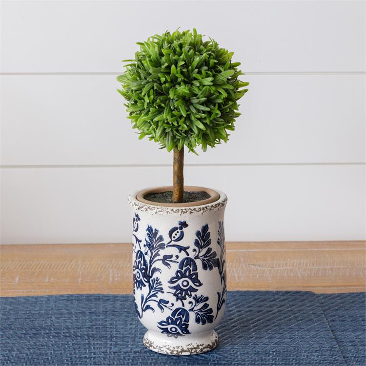 Blue Floral Pottery - Vase (S/2)