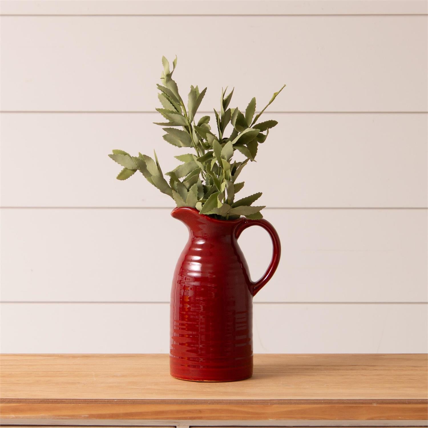 Ceramic Holiday Red Pitcher