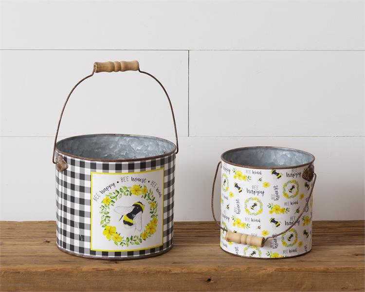 Wildflowers & Bee Pails (S/2)