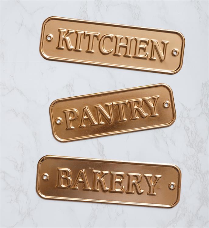 Copper Kitchen Signs (S/3)