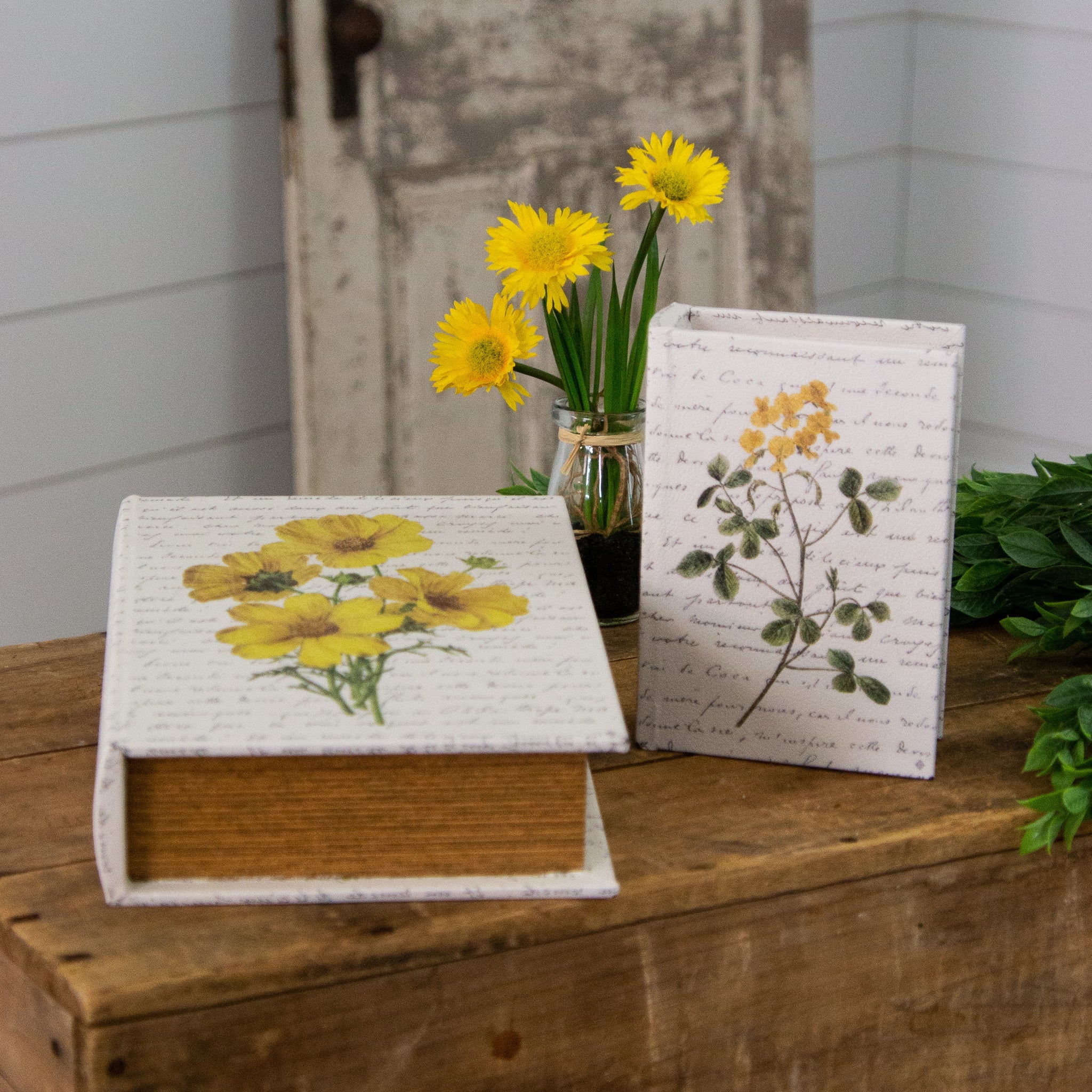 Yellow Flowers Nested Book Boxes