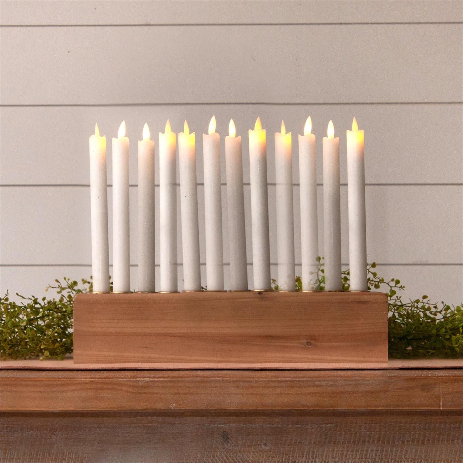 Wooden Taper Candle Holder Centerpiece
