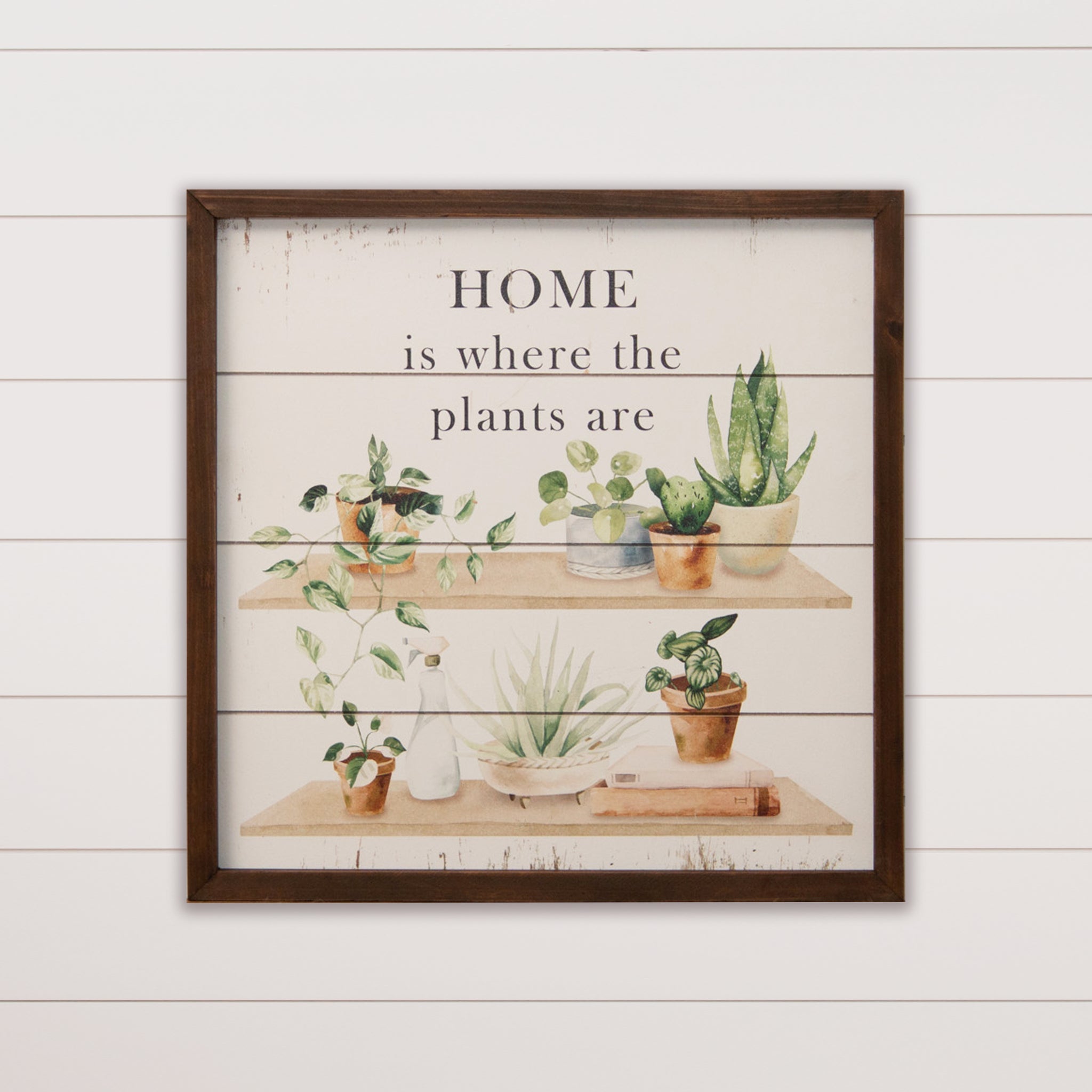 Framed Pallet Sign - Home Is Where The Plants Are