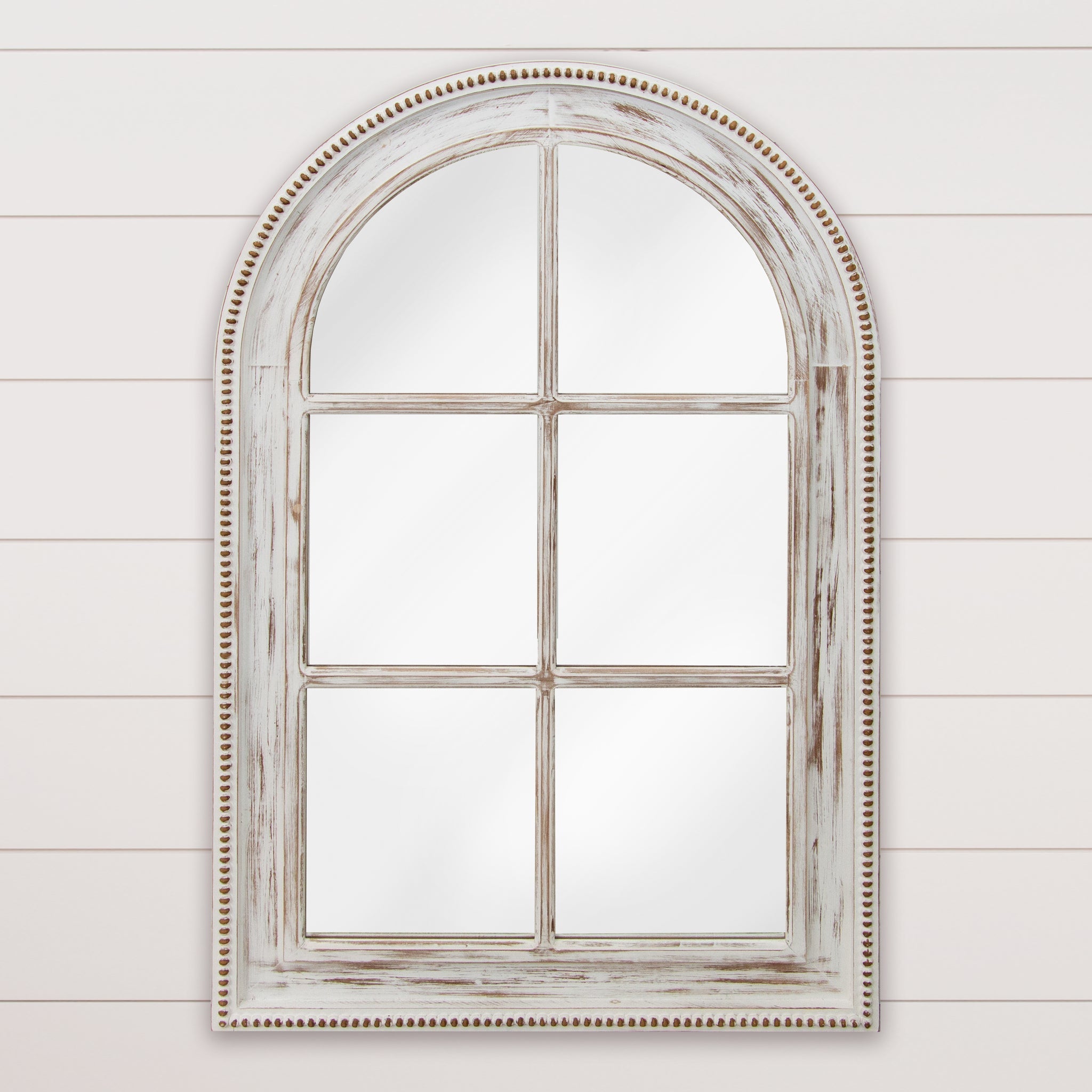 Mirror - Arched Window With Beaded Edge, Lg
